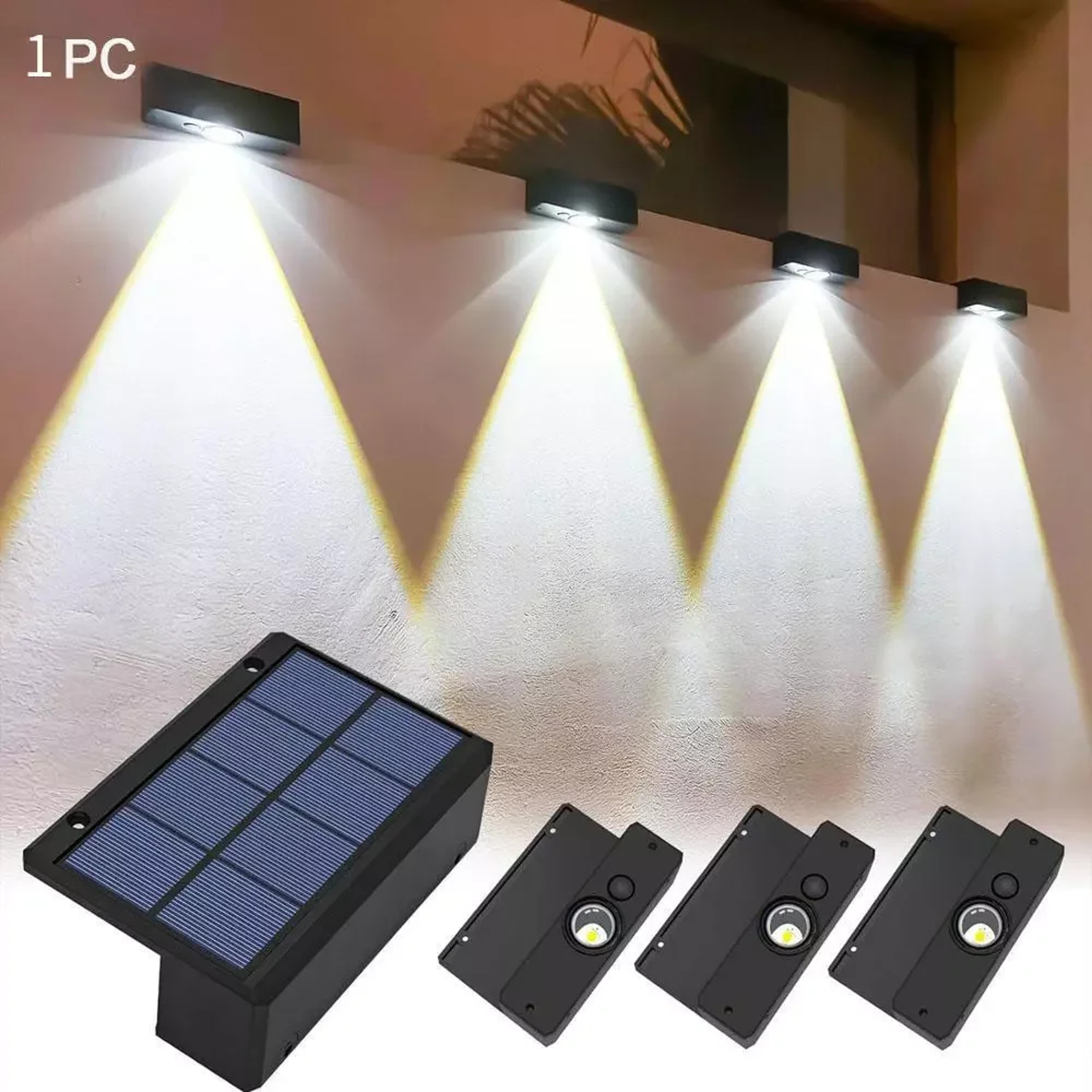 Solar Wall Light LED Outdoor Garden Lights Water Proof Lamp For Courtyard Fence Railing Yard Decora 0