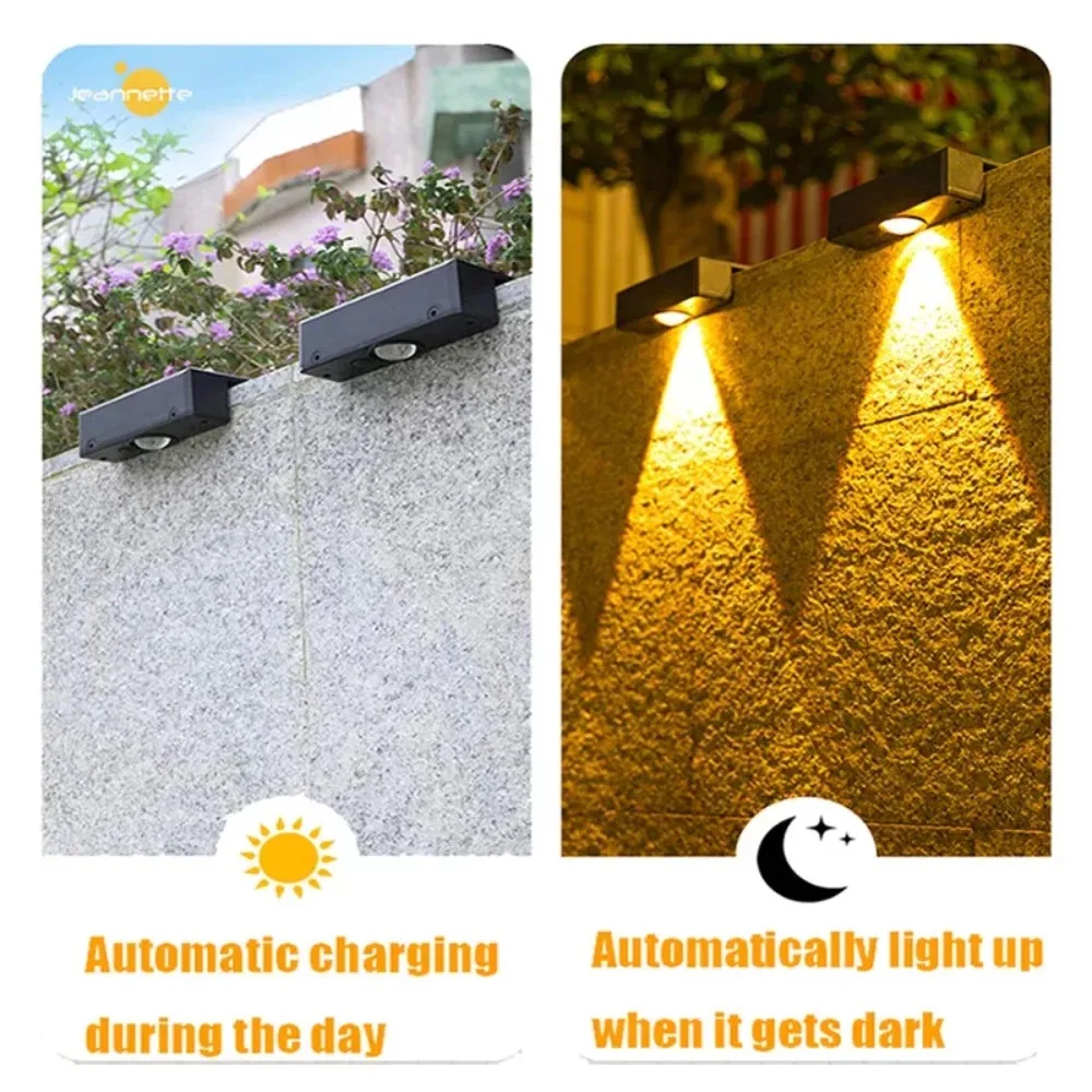 Solar Wall Light LED Outdoor Garden Lights Water Proof Lamp For Courtyard Fence Railing Yard Decora 2