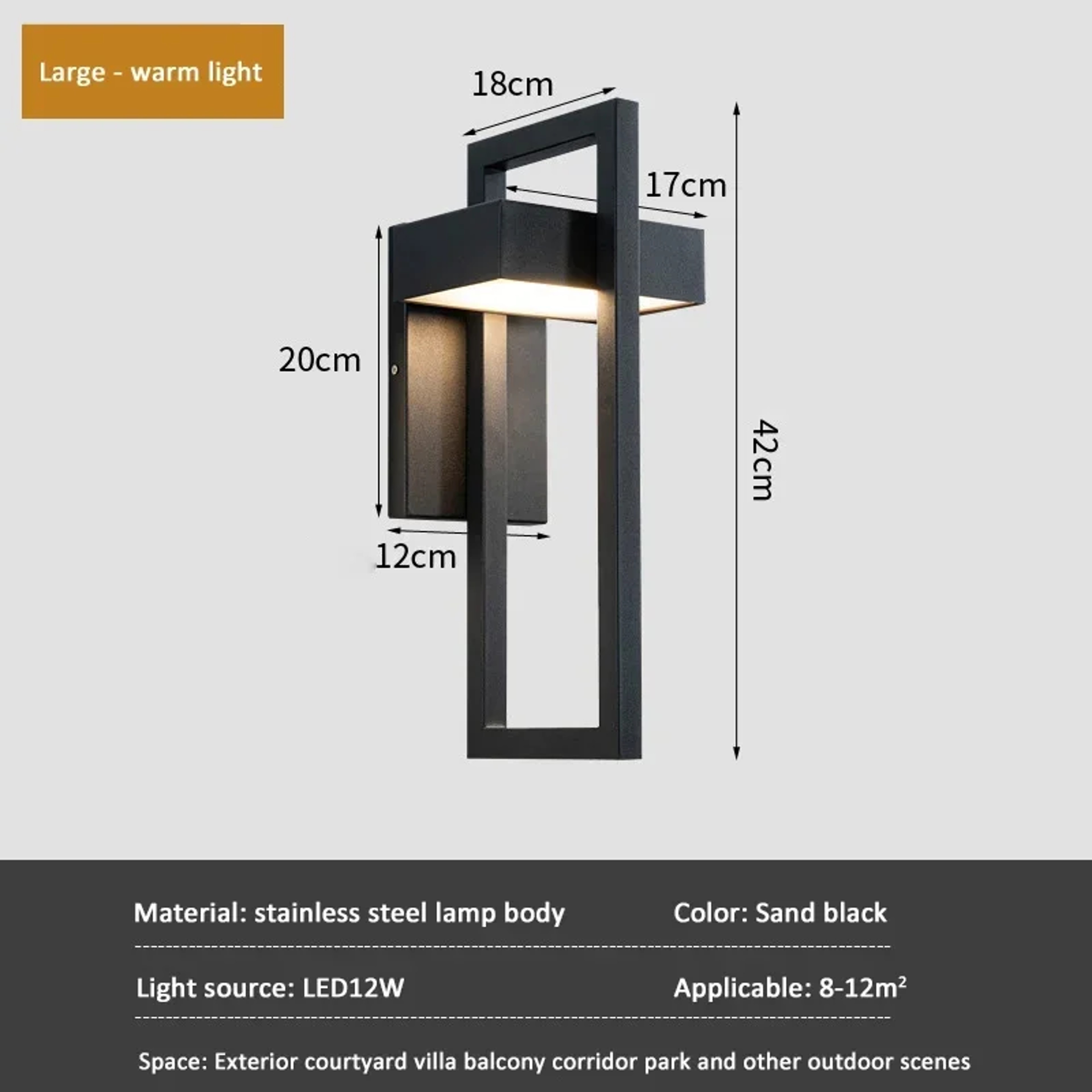 LED Wall Lamp Decorative Outdoor Lighting Fixtures Simple Porch Wall Lamp Corridor Garden Sconce 8