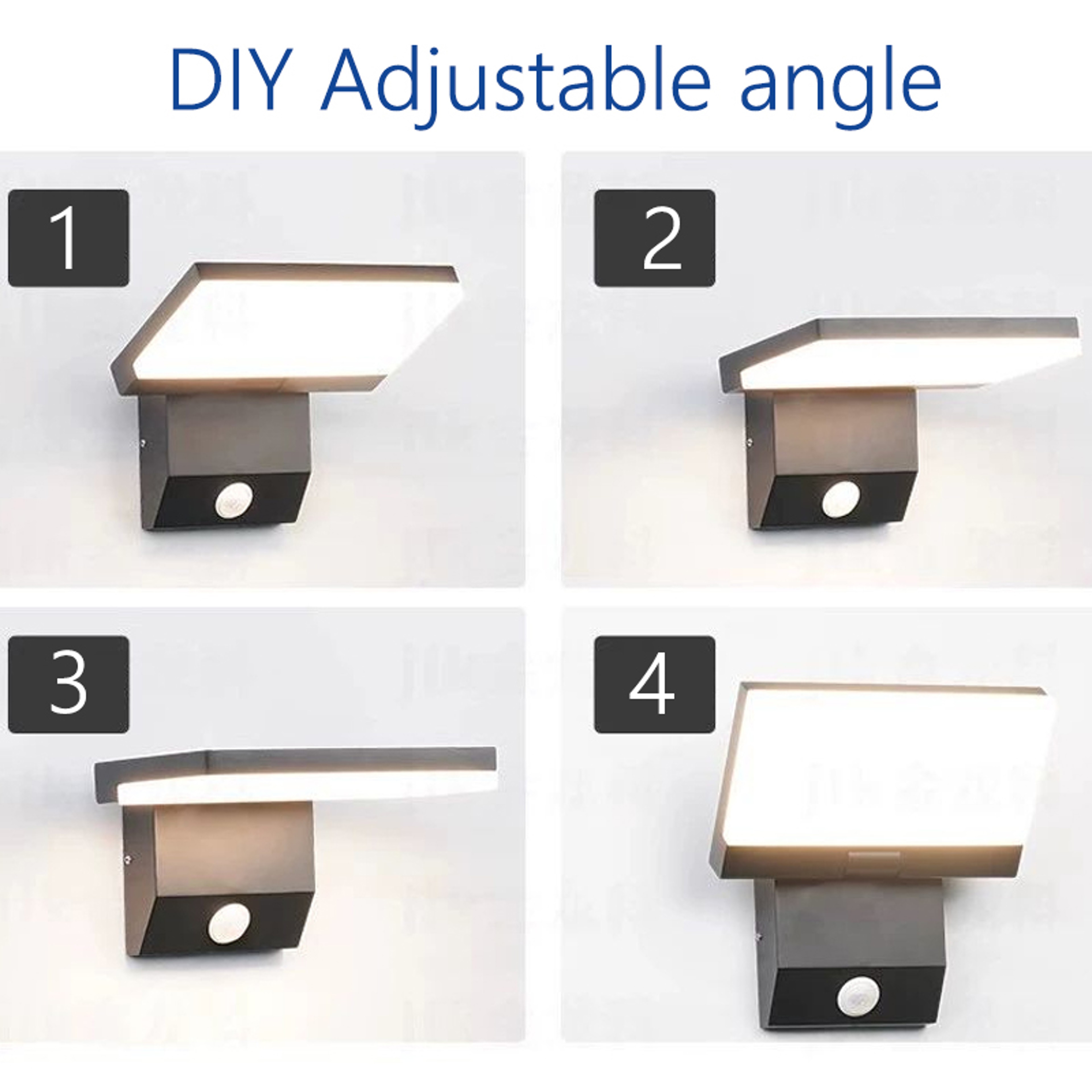 Waterproof Motion Sensor Wall Light Auto OnOff Adjustable Angle Aluminum Alloy Lighting For Door En 2