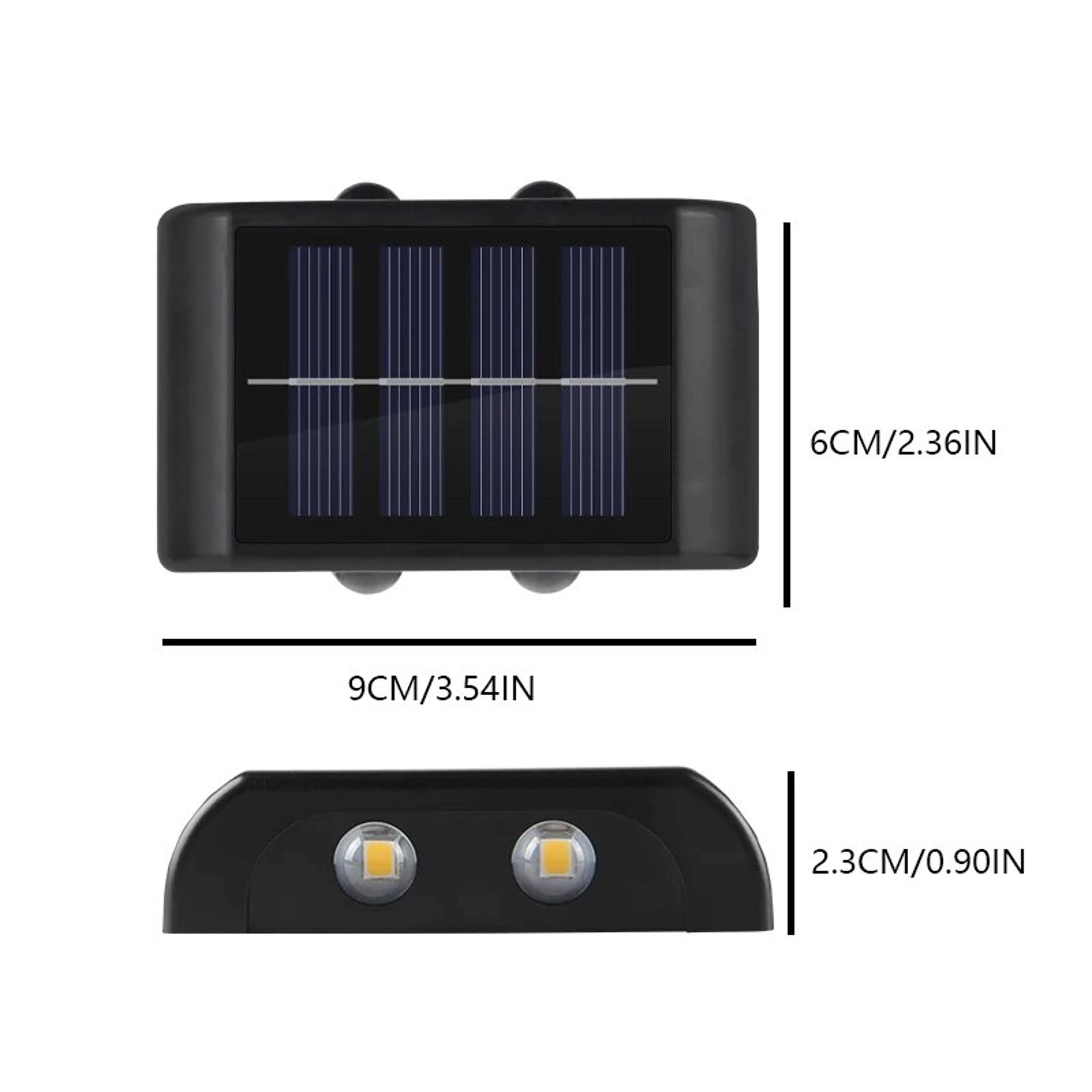 Outdoor LED Solar Wall Lamp Waterproof Upper And Lower Garden Lighting Fence Decoration Solar Lamp