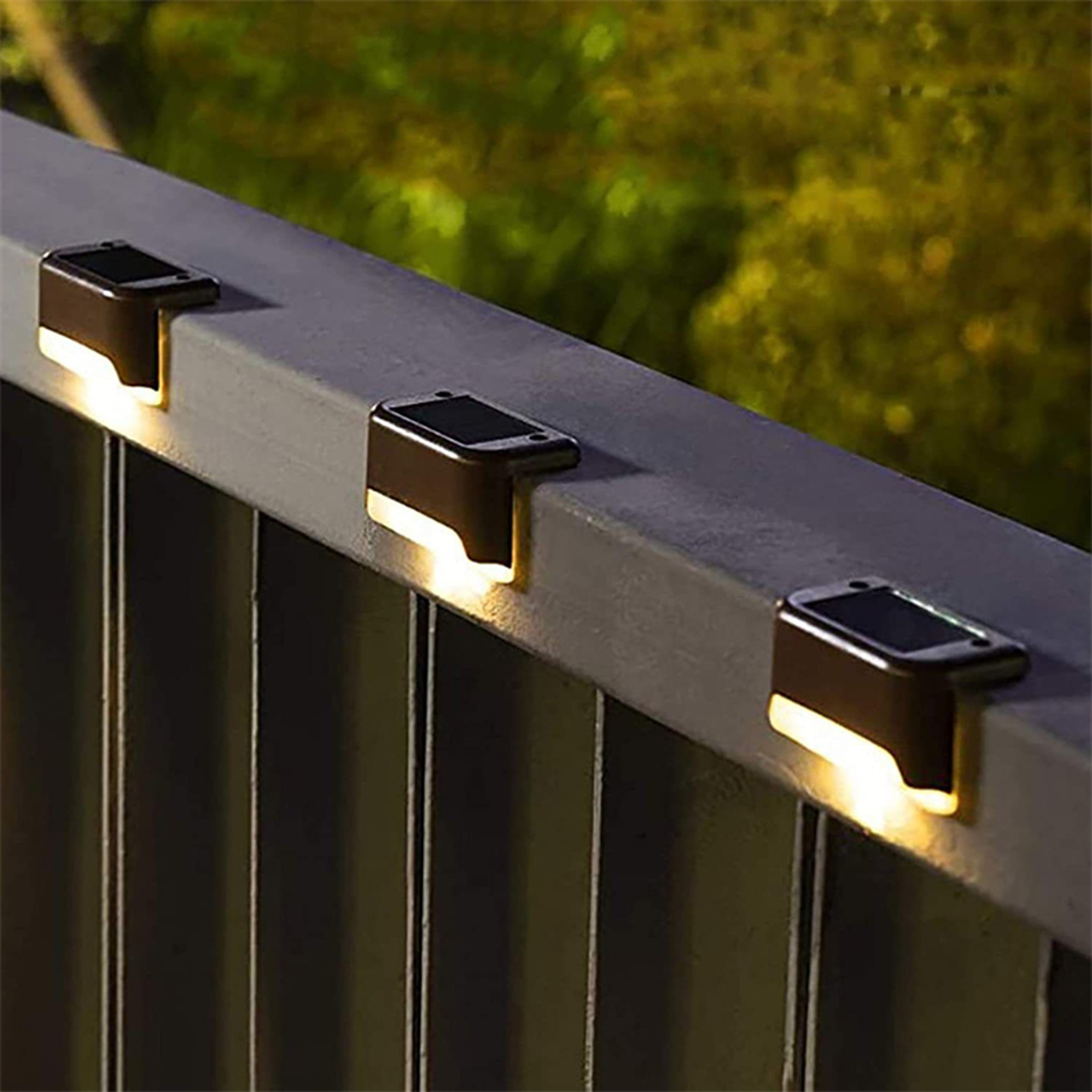 Solar Deck Light, Waterproof Outdoor Solar Power Garden Lamps, Railing, Stairs, Step, Fence, Yard, Patio Pathway – view 5