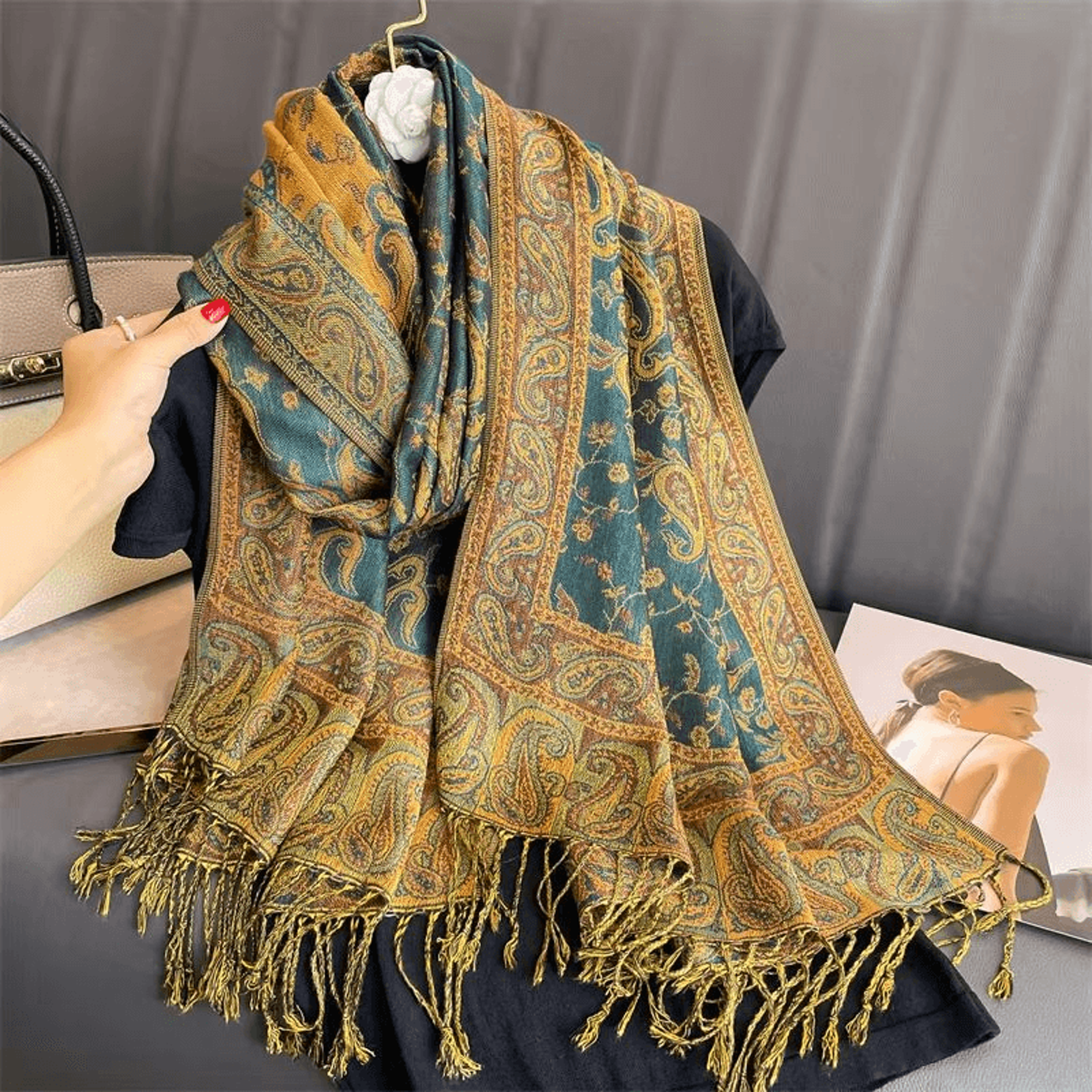 Fashionable shawl for dinner events