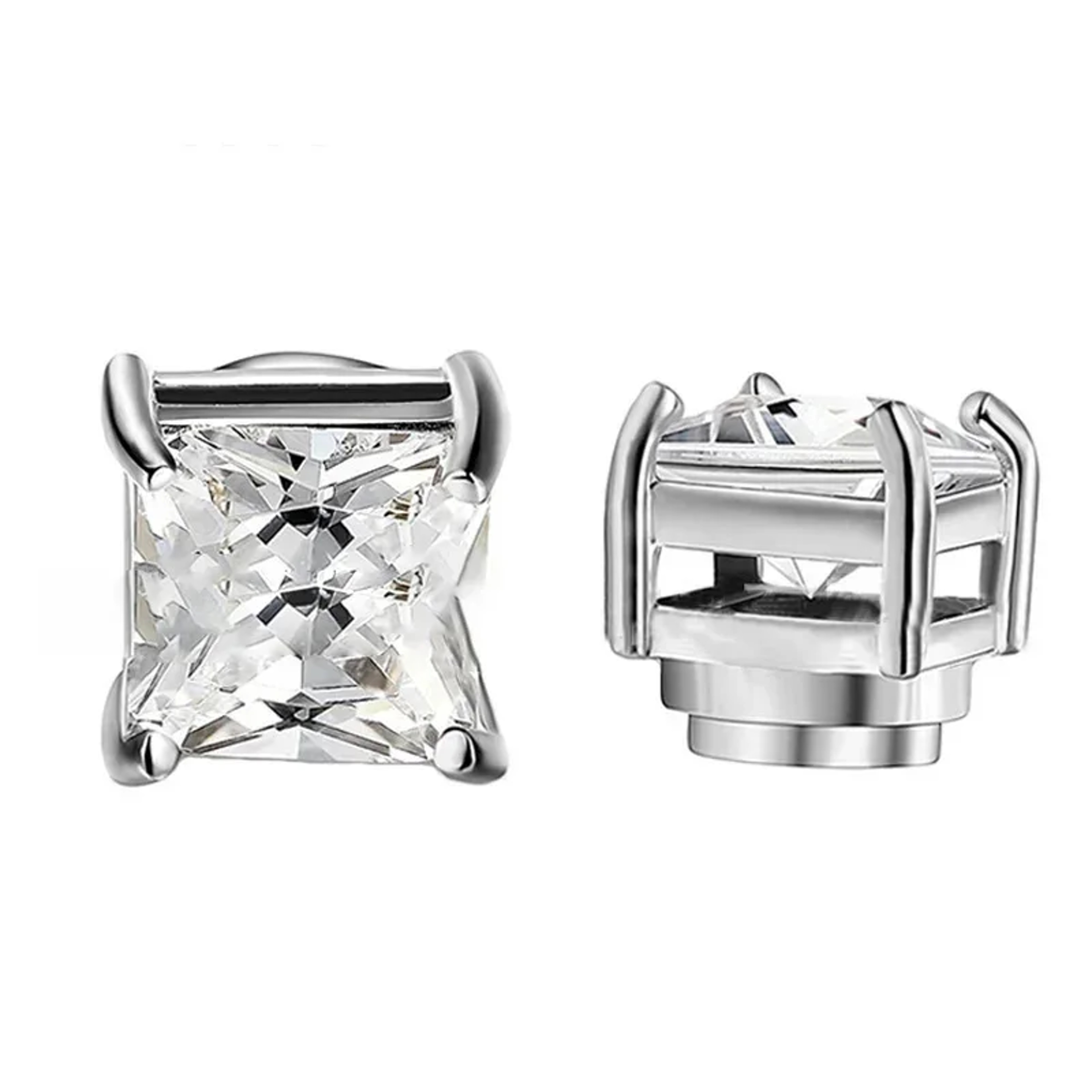 Crystal Strong Magnetic Ear Stud Clip Earrings For Men Women Punk Round Zircon Magnet Earrings Non  5