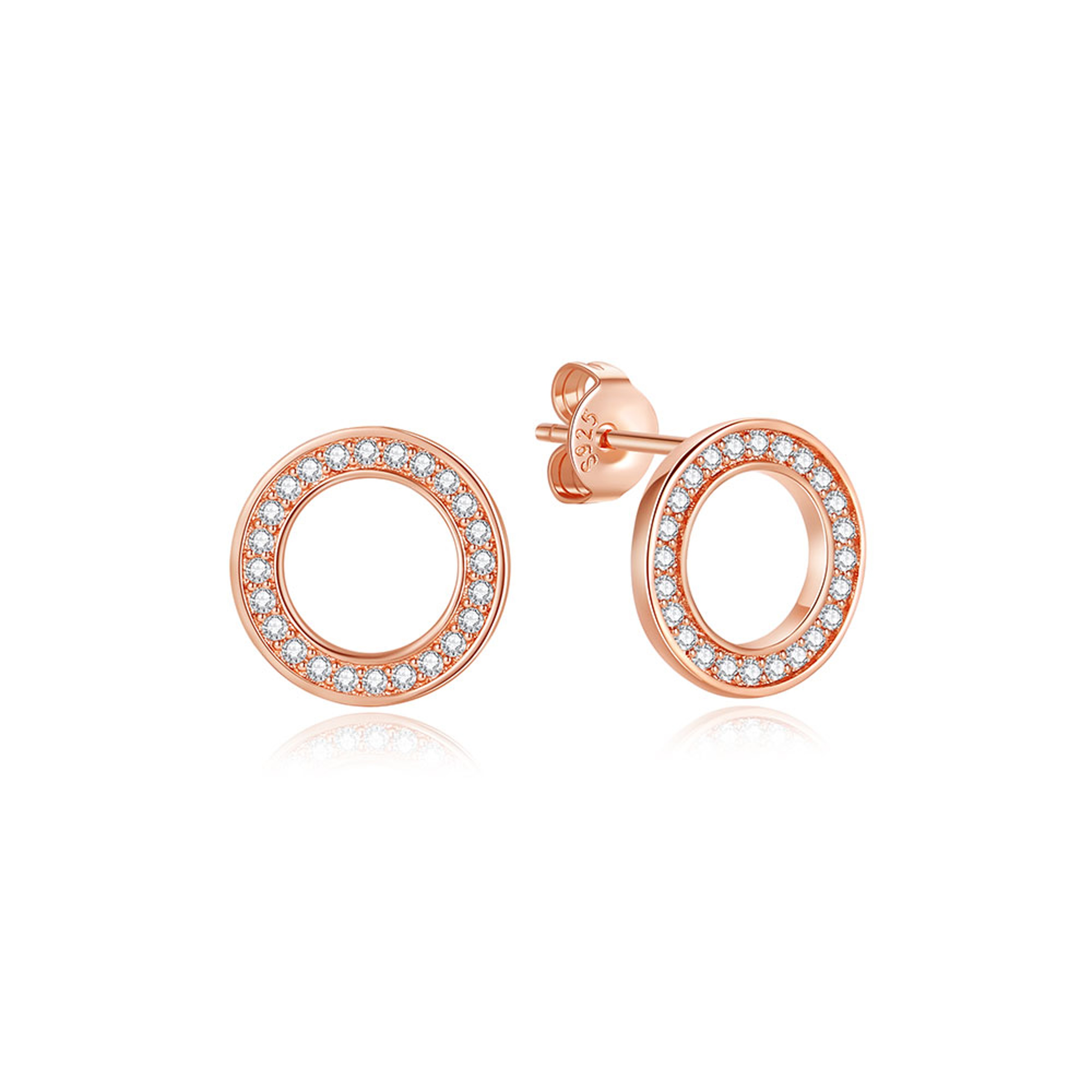Sterling Silver Earrings Stud Hoop Crystal Earrings For Women Rose Gold Crown Heart Infinity Bee Ea 13