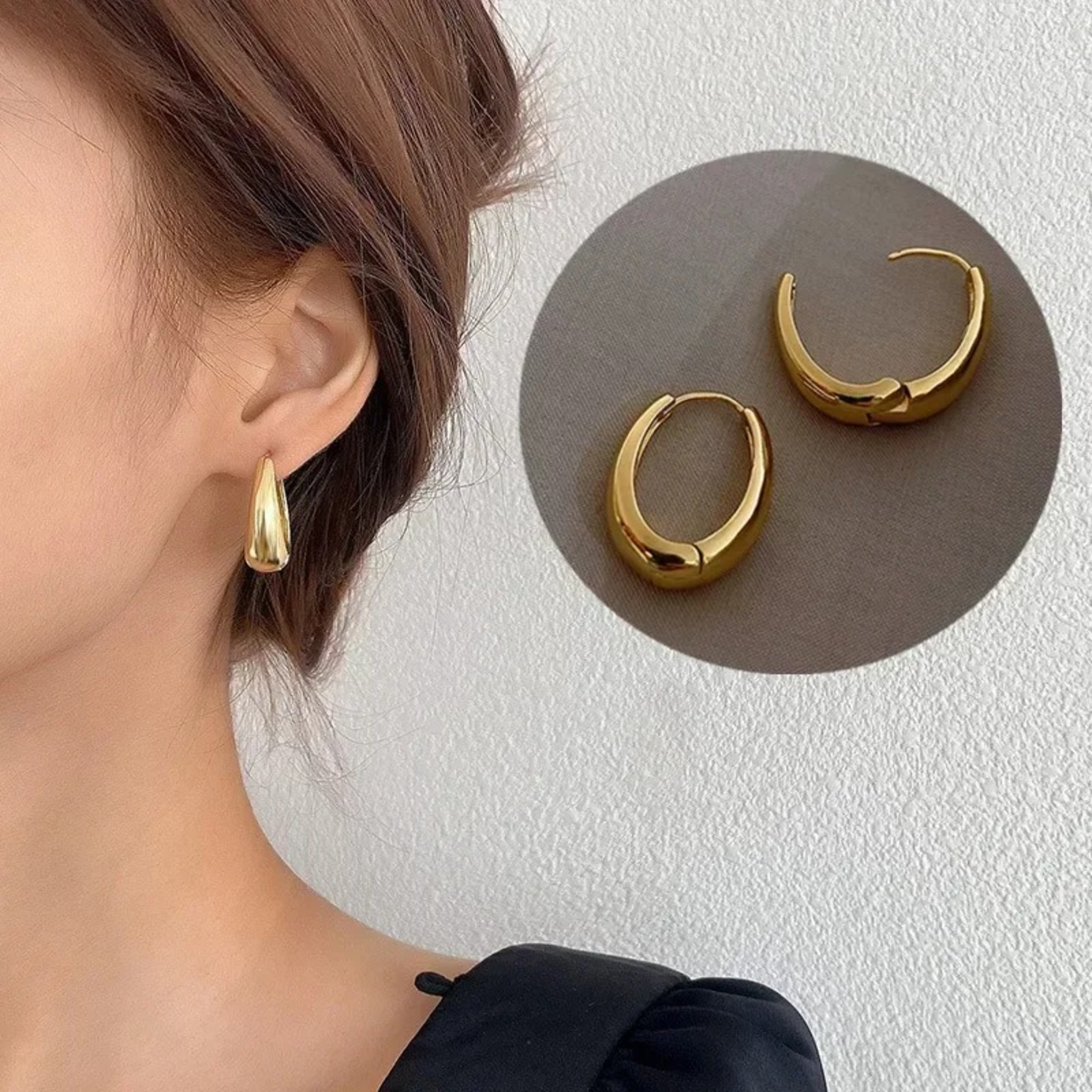 Fashion Metal Drop Earrings For Women Vintage Hoop Earring Trend Classic Party Wedding Pendant Jewe 4