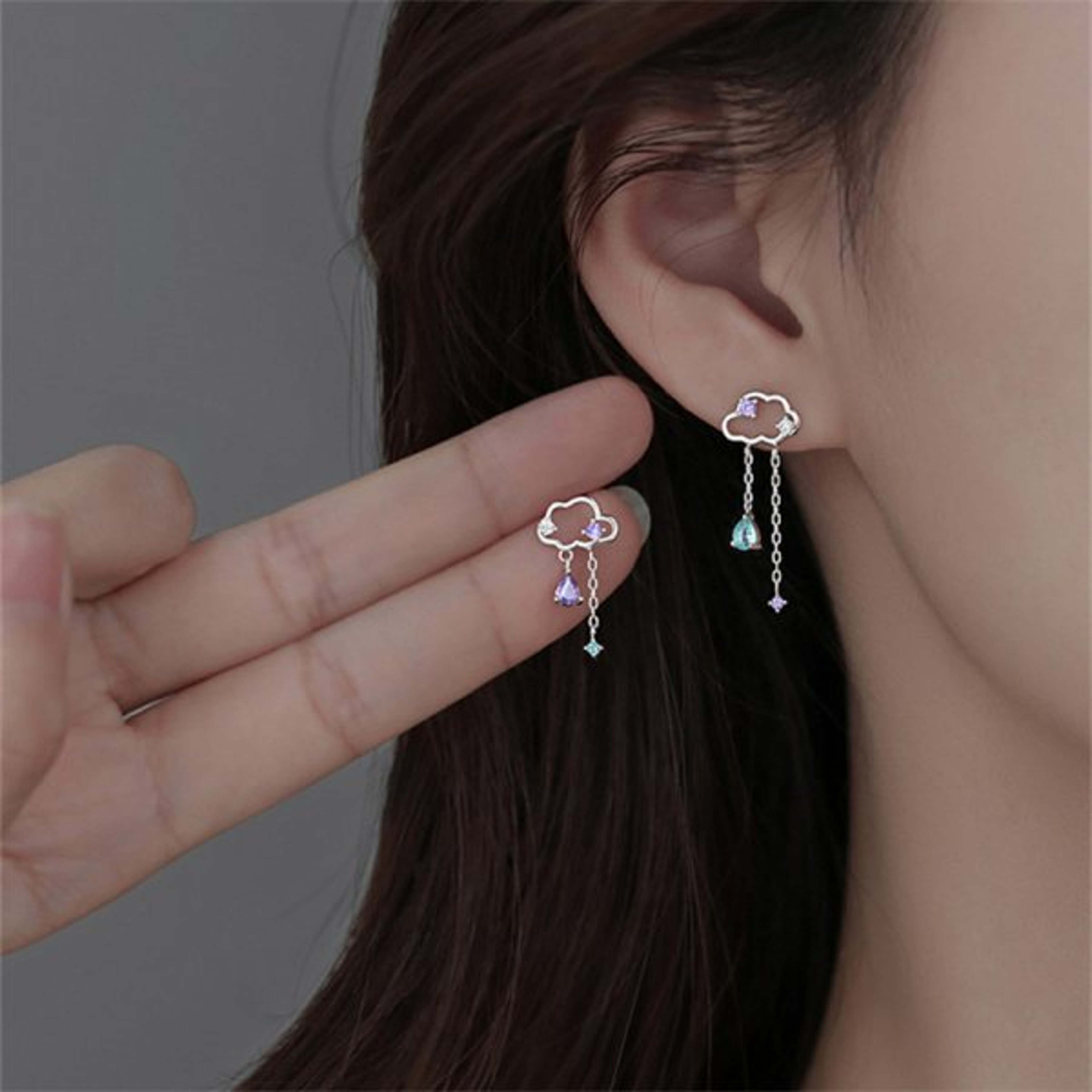 Exquisite Drop Ear Line Long Hanging Earrings For Women Zircon Crystal Bee Butterfly Flower Piercin 6