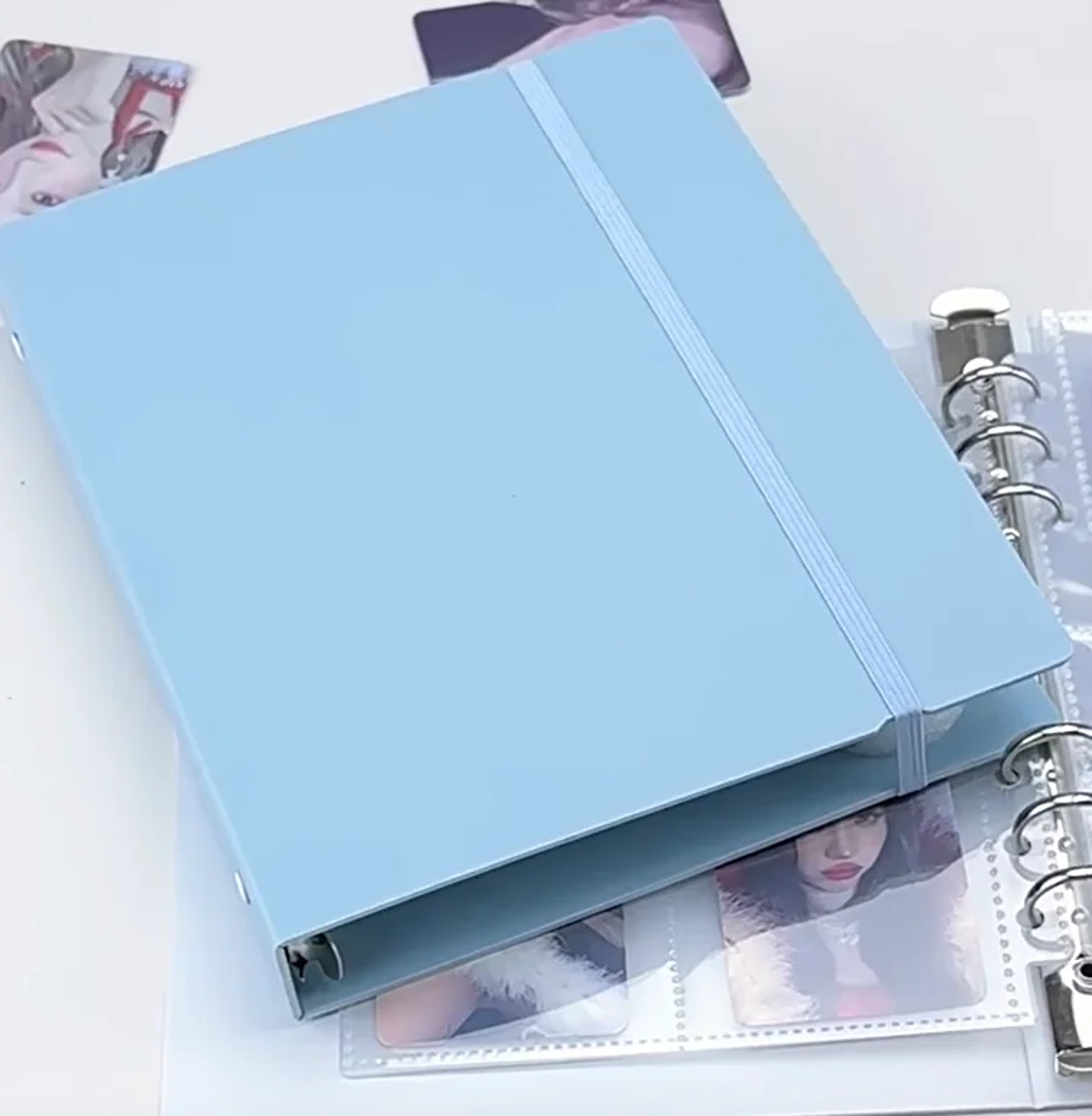 White Blue Binder Photo Cards Collect Book Diary Agenda Planner Cover Album Stationery For Organizi 6