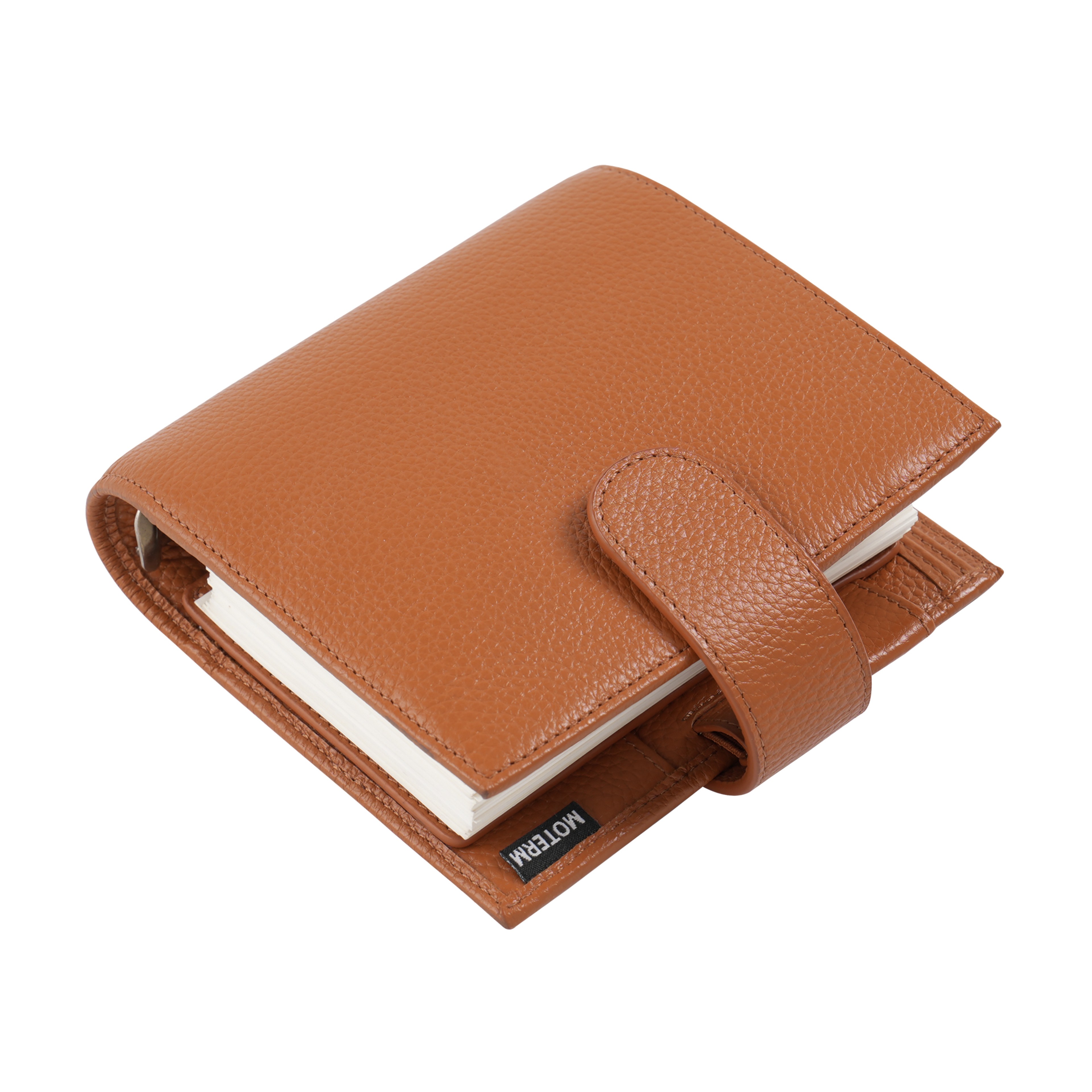 Pocket Size Planner Pebbled Grain Leather Notebook Ring Mini Agenda Organizer Diary Notepad For Dai