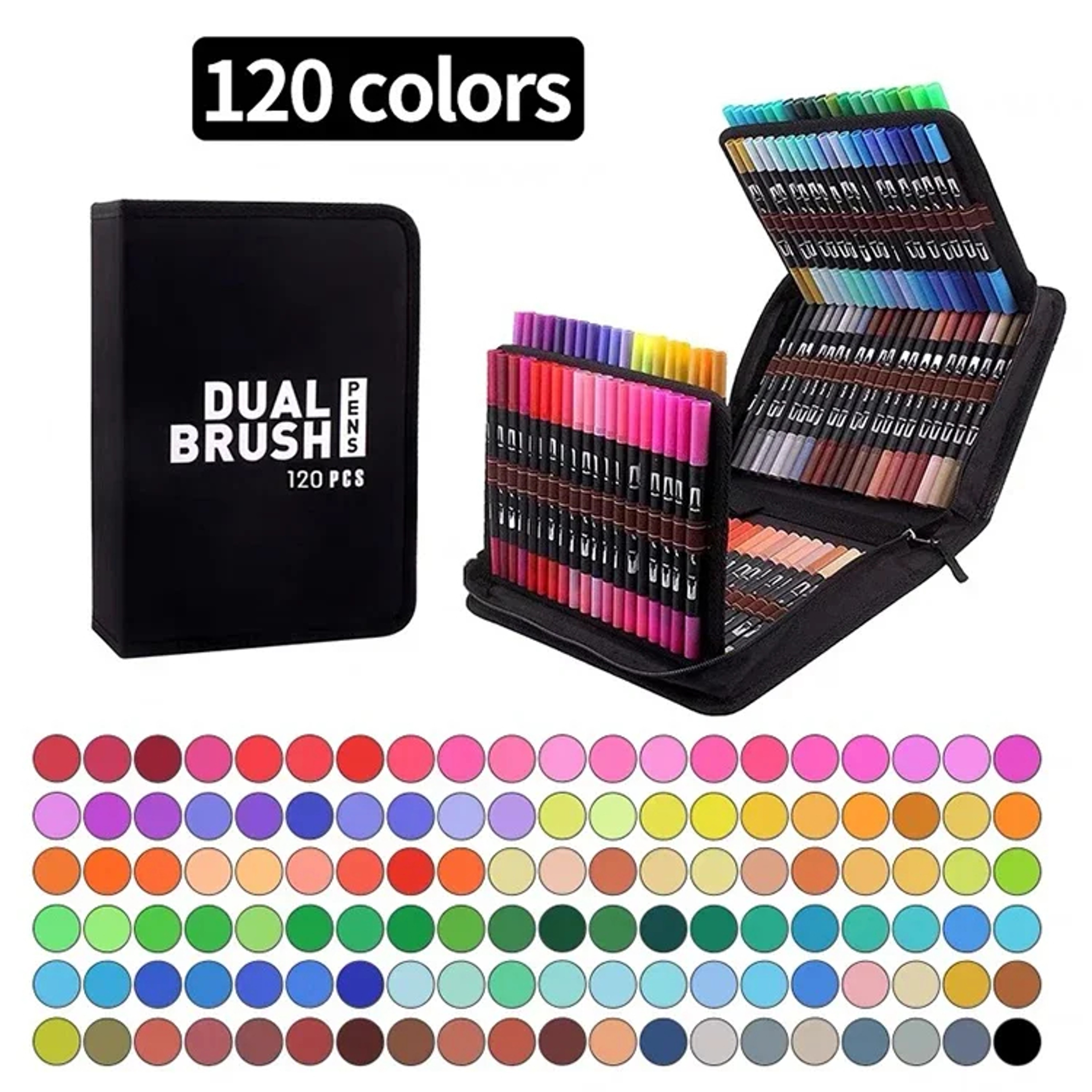 Colors Dual Tip Brush Marker Pens Watercolour Fine Liner Manga Art Accessories For Drawing Art Supp