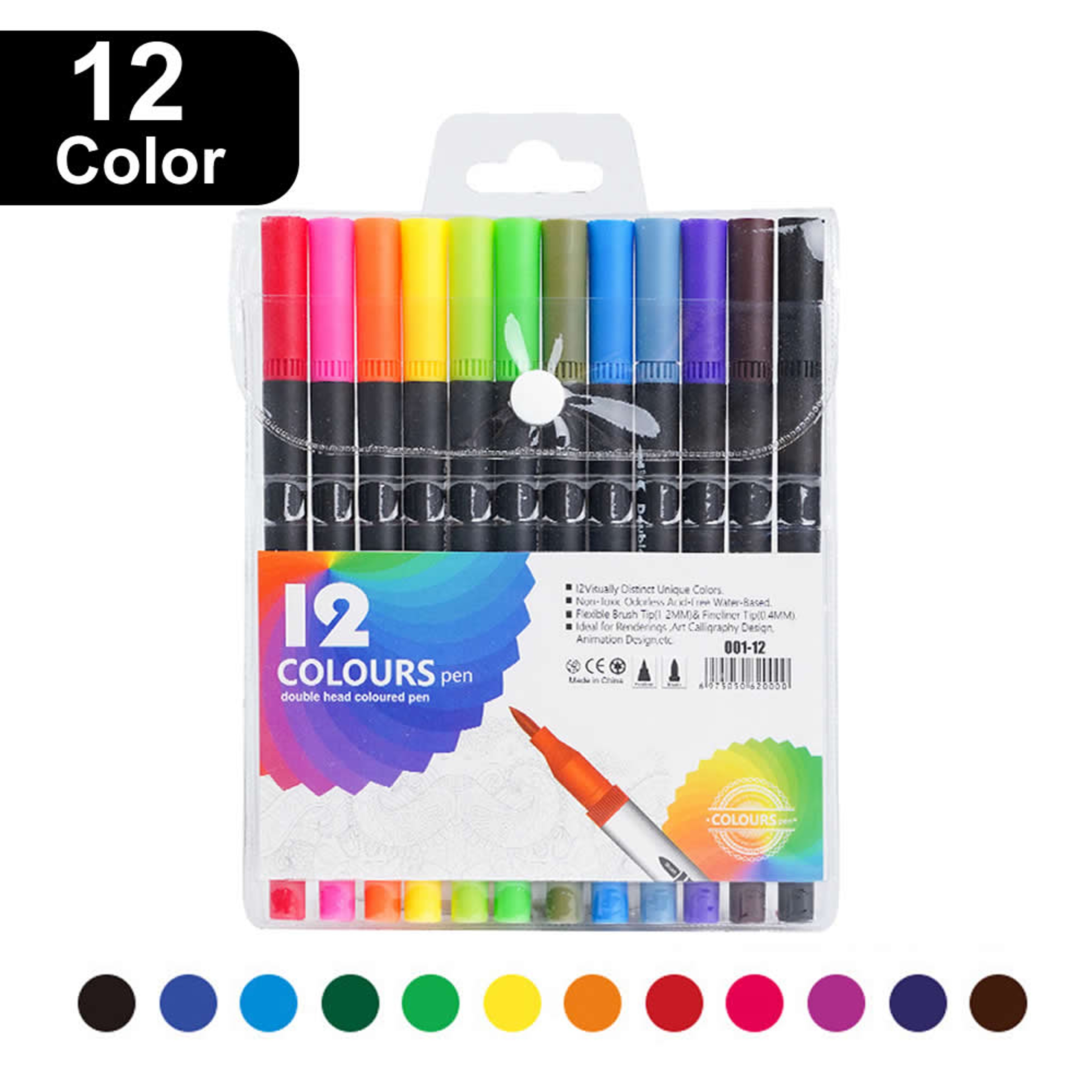 Colors Double Head Markers Tip Art Supplies Drawing Brush Pen Set Perfect For Office School Gift Pe 6