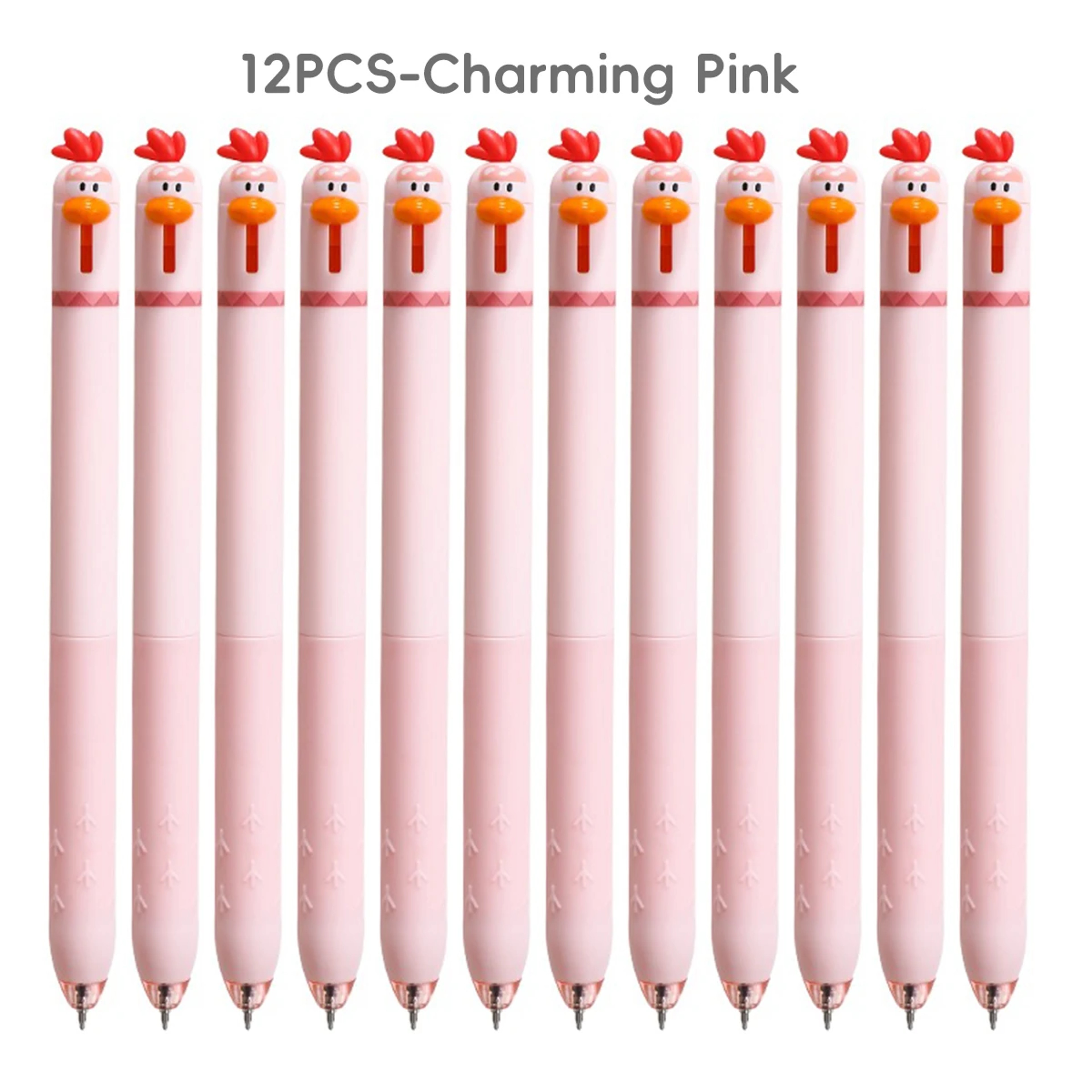 Back To School Funny Gel Pen Chicken Click Pen Stress Relief Toy FastDrying Ink For School Office 9
