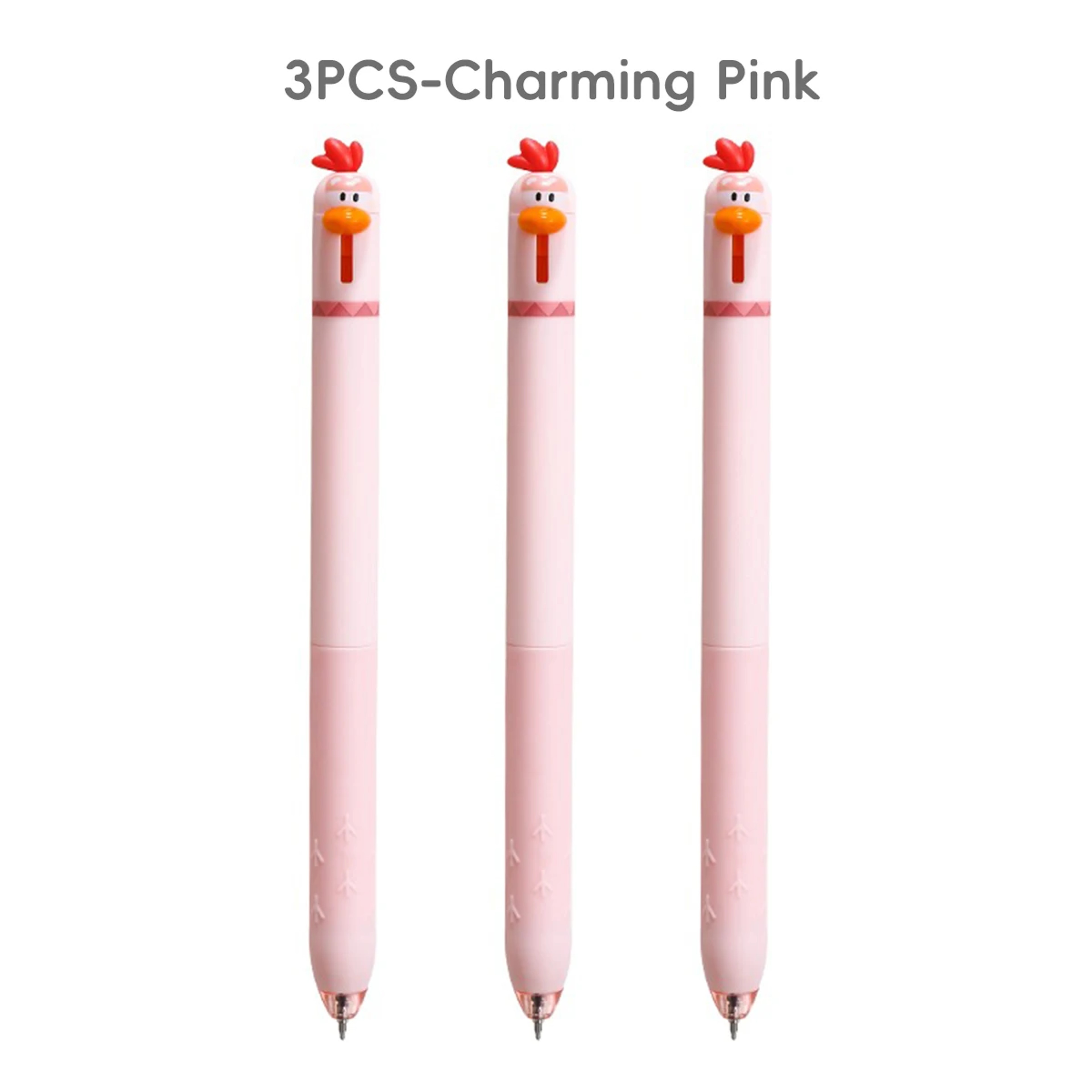 Back To School Funny Gel Pen Chicken Click Pen Stress Relief Toy FastDrying Ink For School Office 2