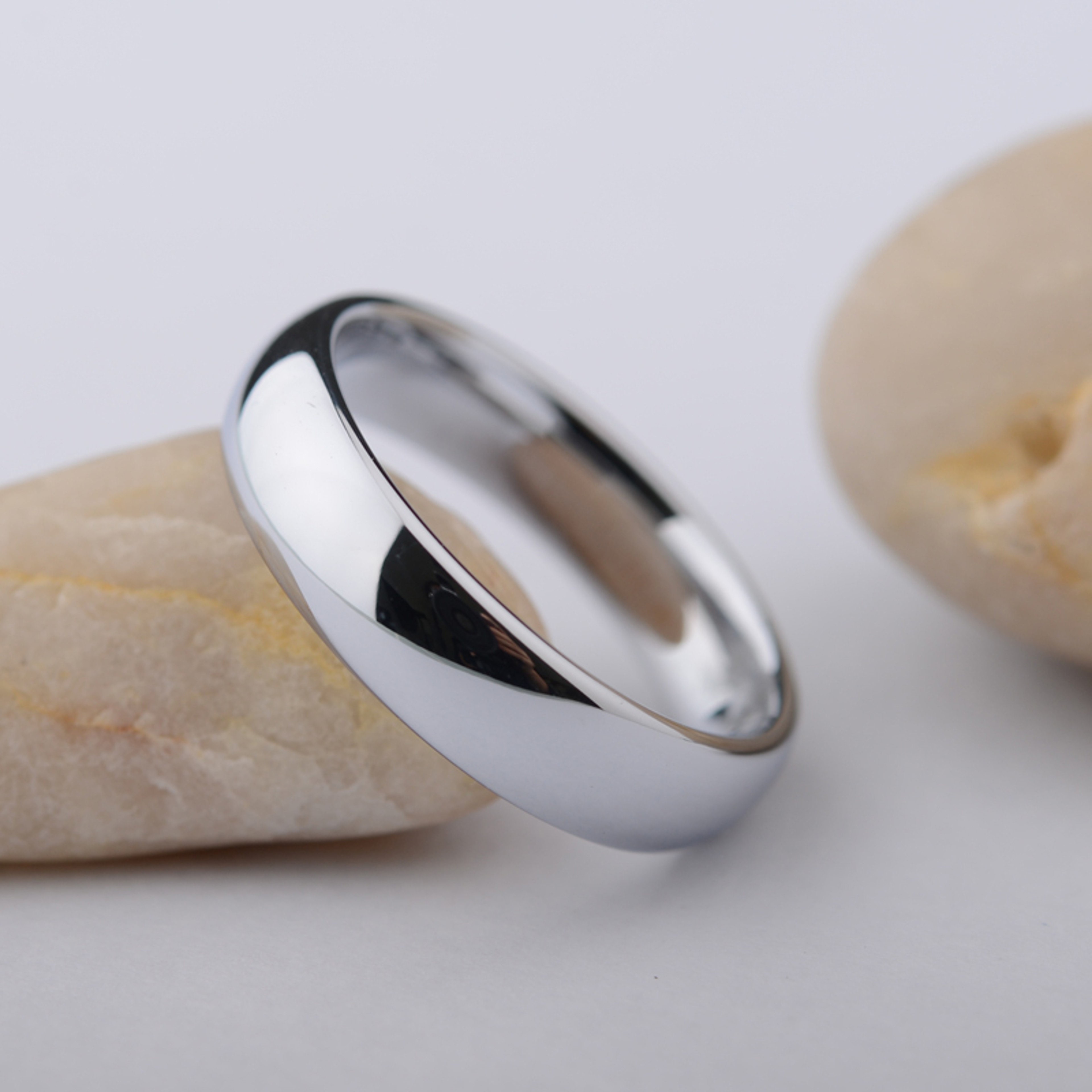 Classic White Tungsten Wedding Rings For Couples Scratch Proof Never Fade Elegant Design 4