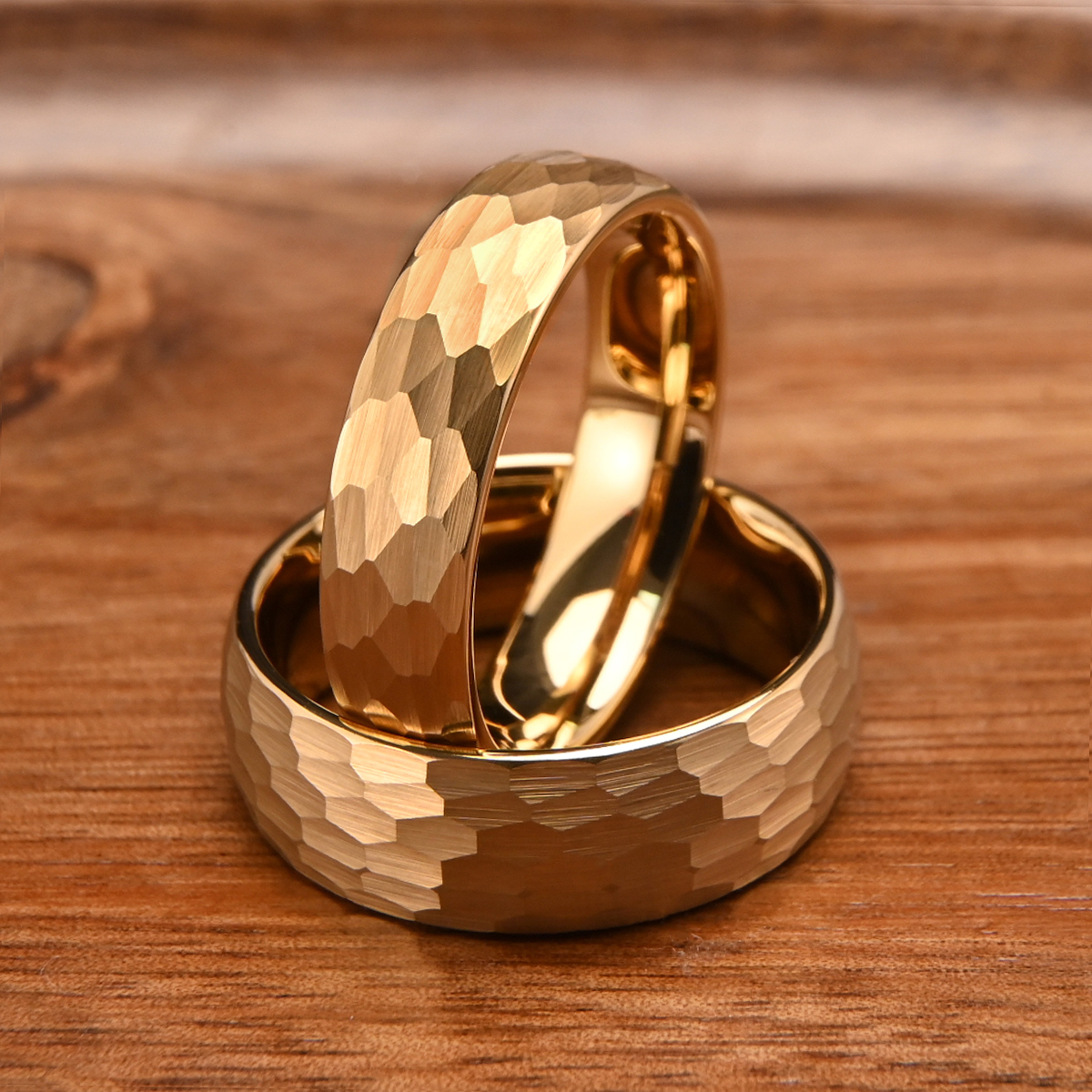 Tungsten Carbide Ring For Men Fashion Wedding Bands Hammered Engagement Rings 1