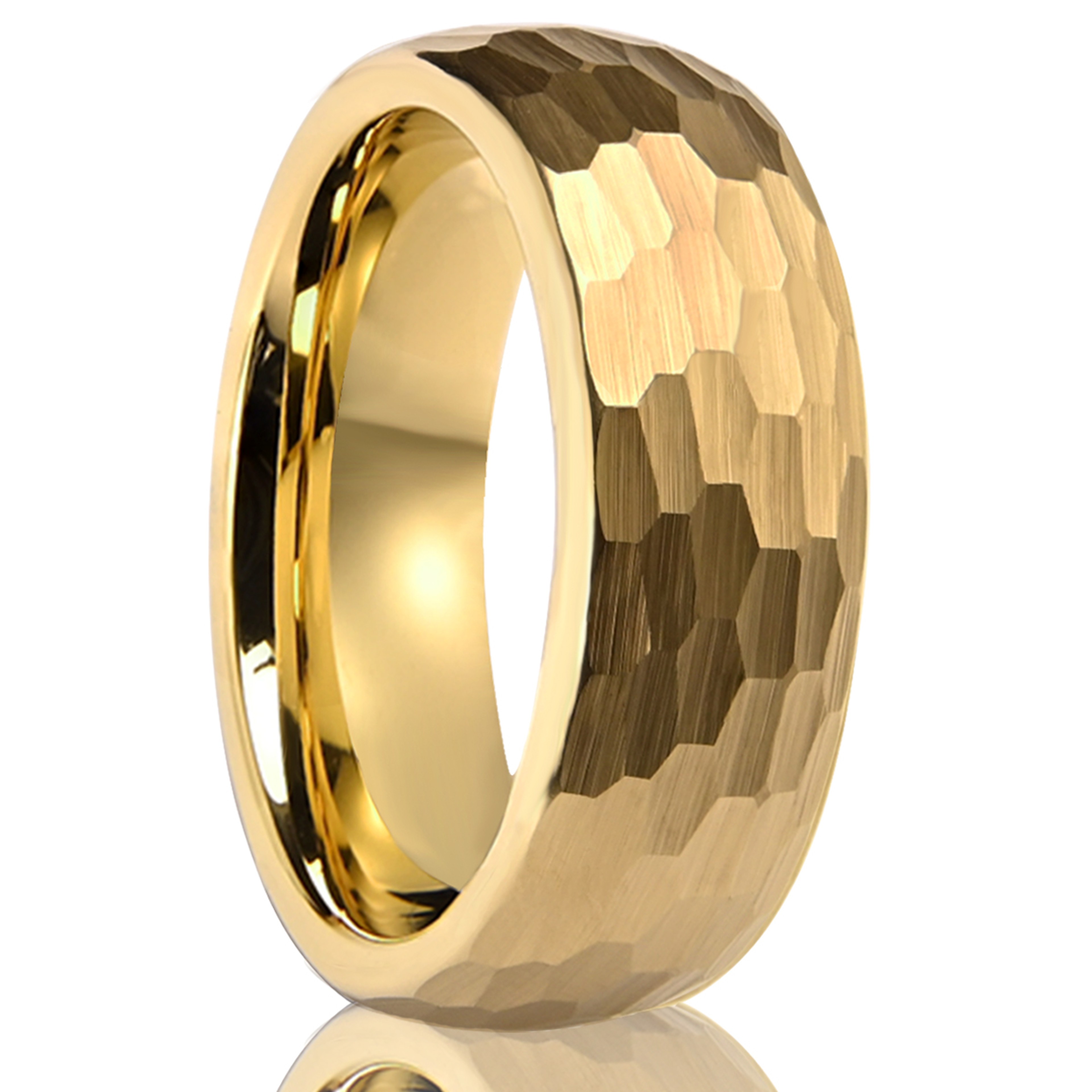Tungsten Carbide Ring For Men Fashion Wedding Bands Hammered Engagement Rings 7