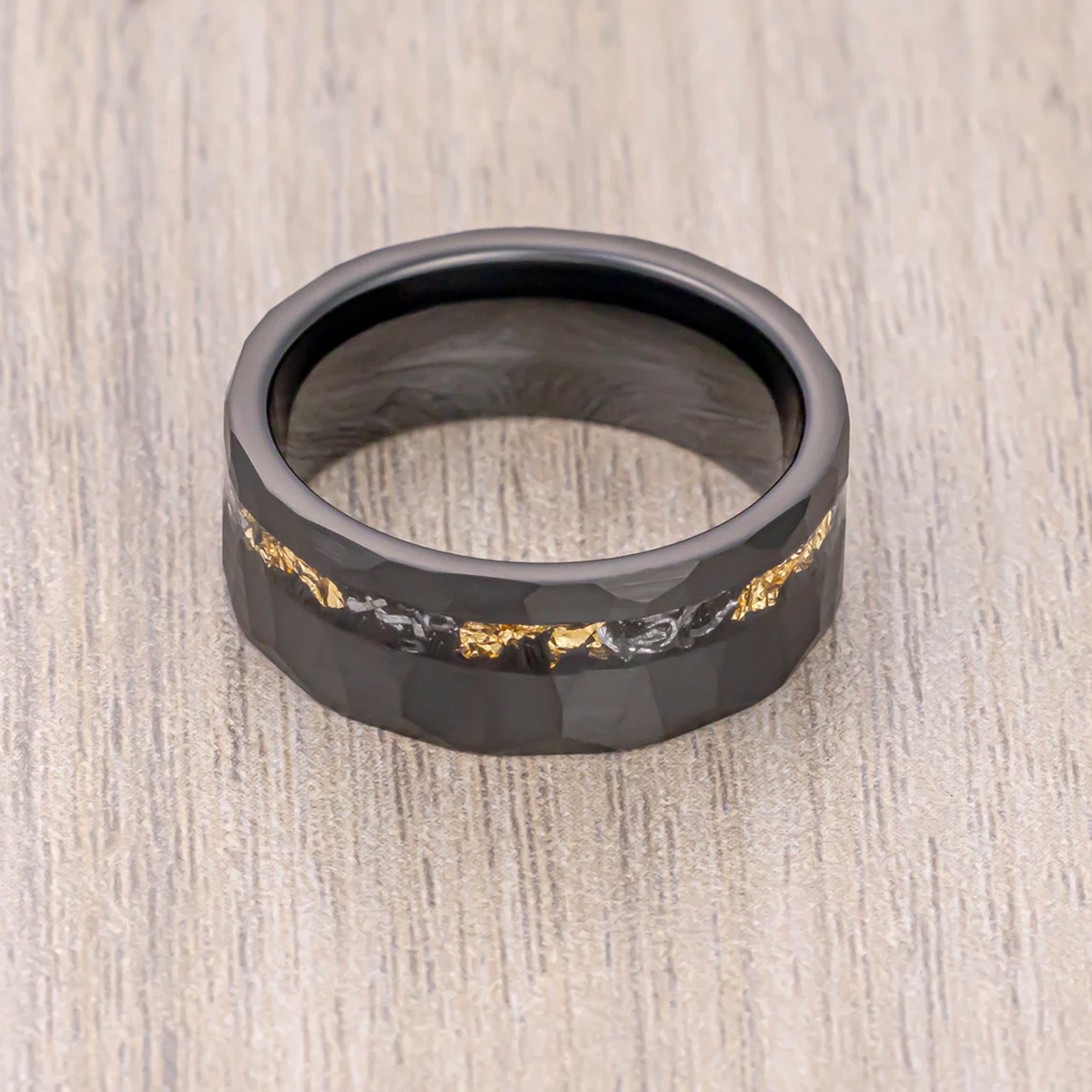 Meteorite Tungsten Ring, Fashion Jewellery for Men, Wedding Bands & Engagement Rings – view 5
