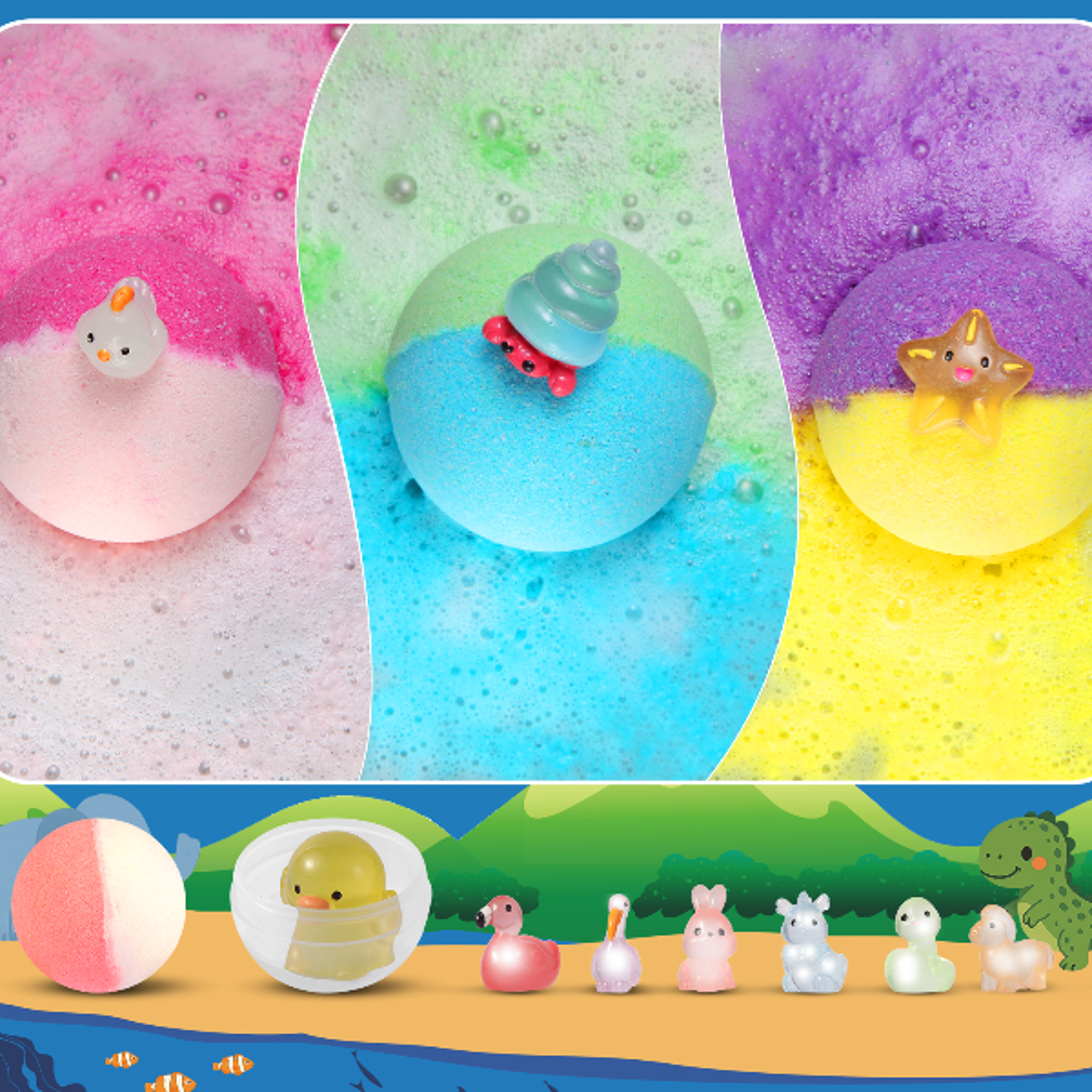 Bath Bombs For Kids With Toy Inside Natural And Organic Bubble Bath Bombs GlowintheDark Surprise In