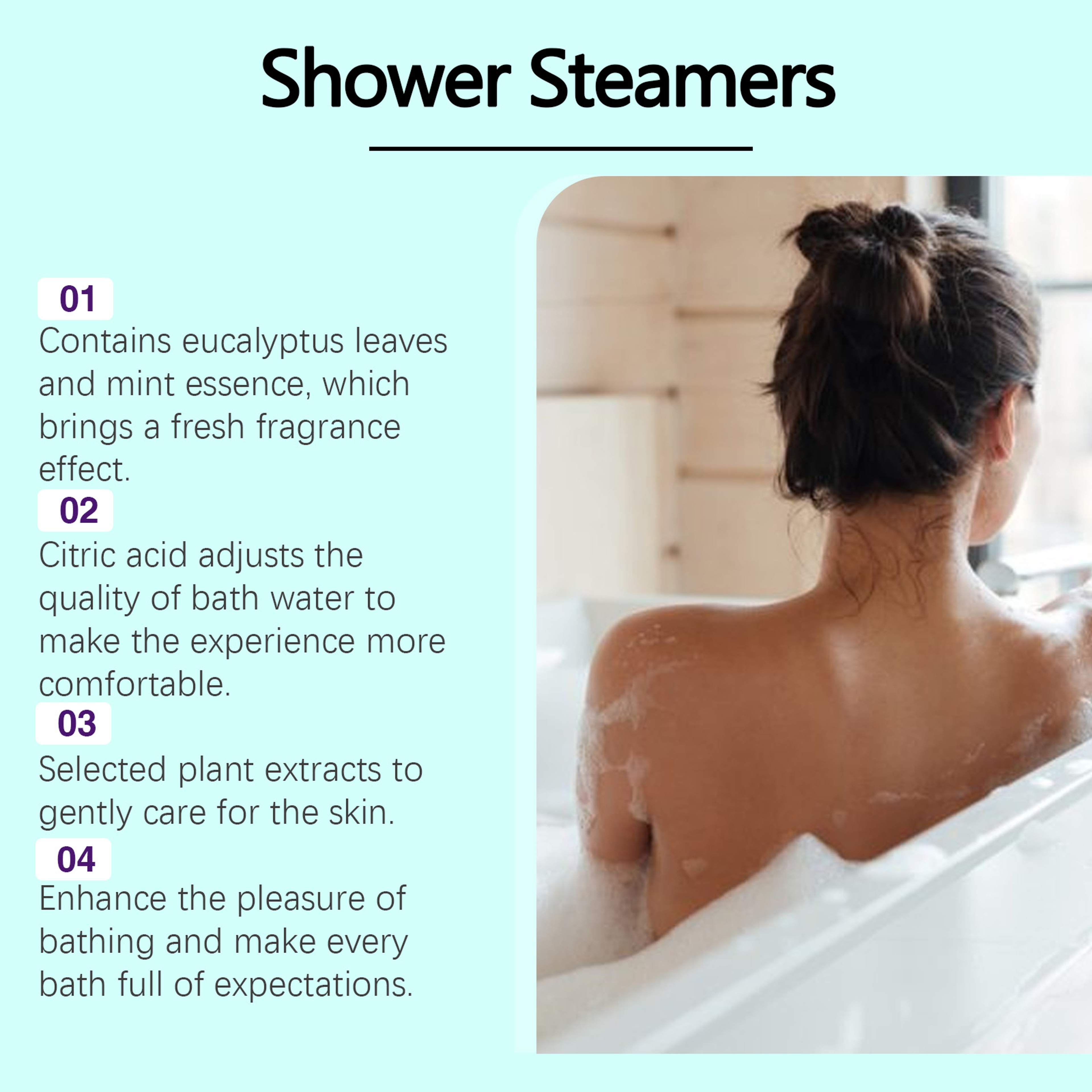 Shower Steamers Eucalyptus Mint Lavender Rose Relaxing Mind And Body Cleaning Bath Tablets For Rela 3