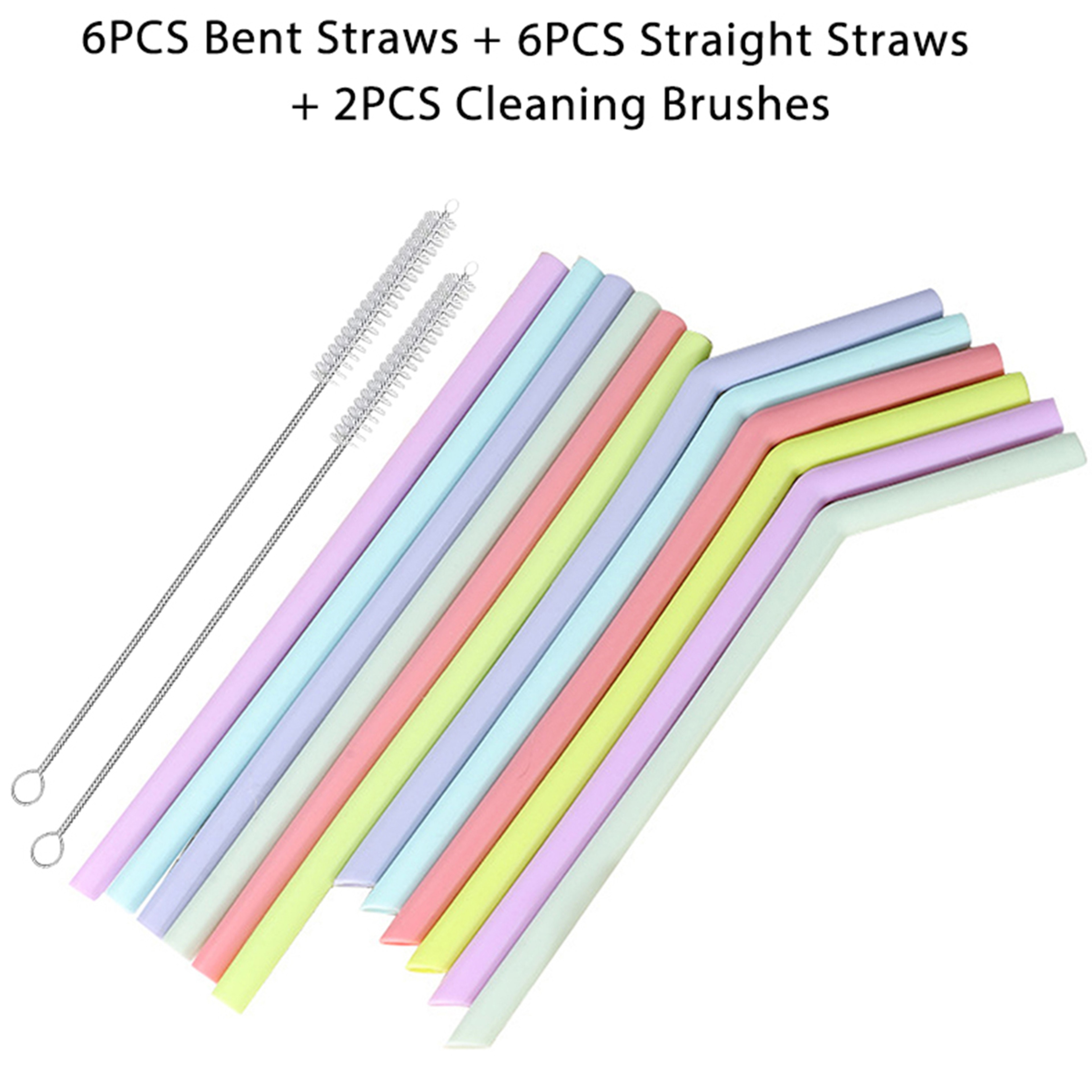 Reusable Colorful Silicone Straws Safe ScratchResistant  HeatResistant Bubble Tea Straw Cup Accesso 9