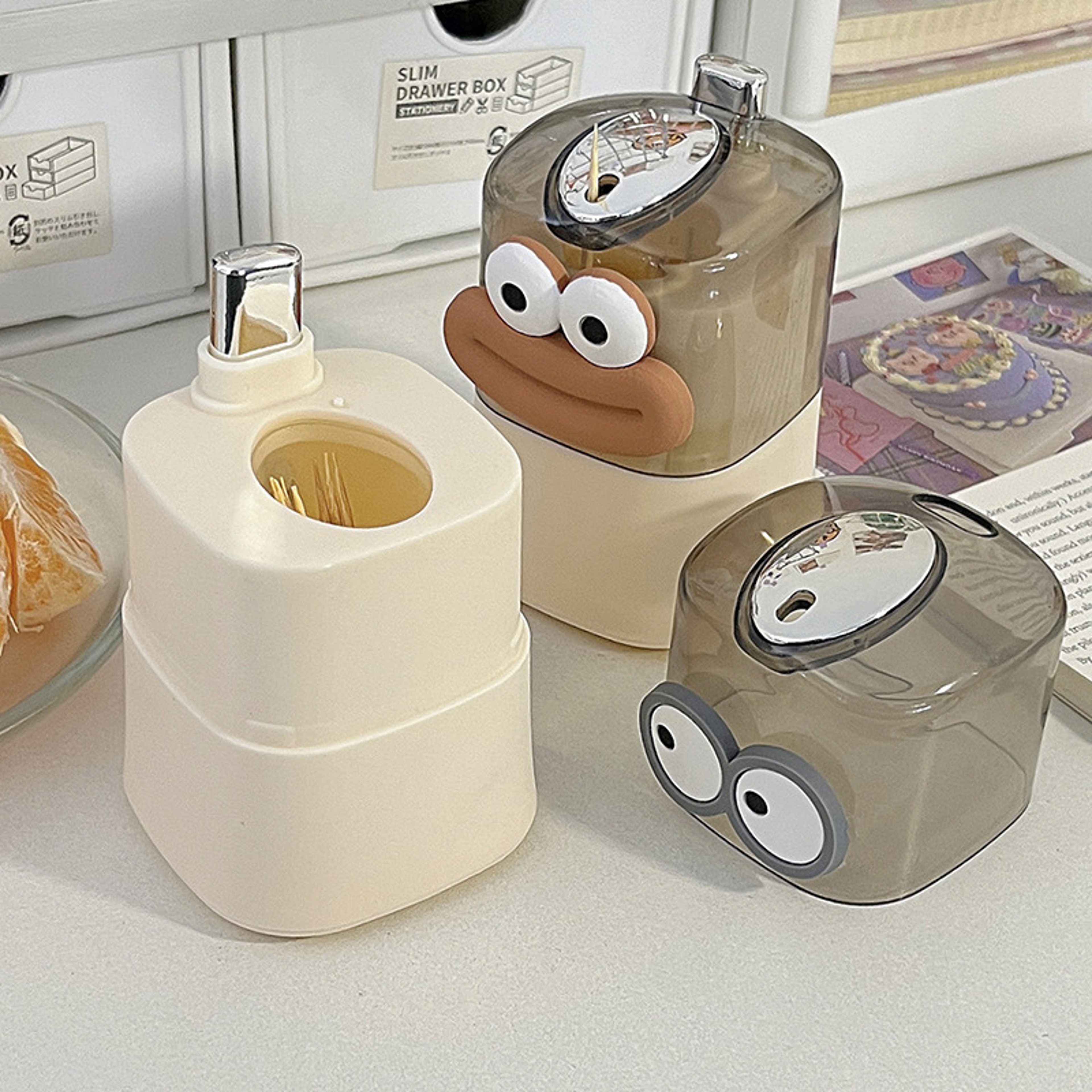 Creative Toothpick Storage Box Automatic Popup Toothpick Box PushType Toothpick Holder For Home Liv 3