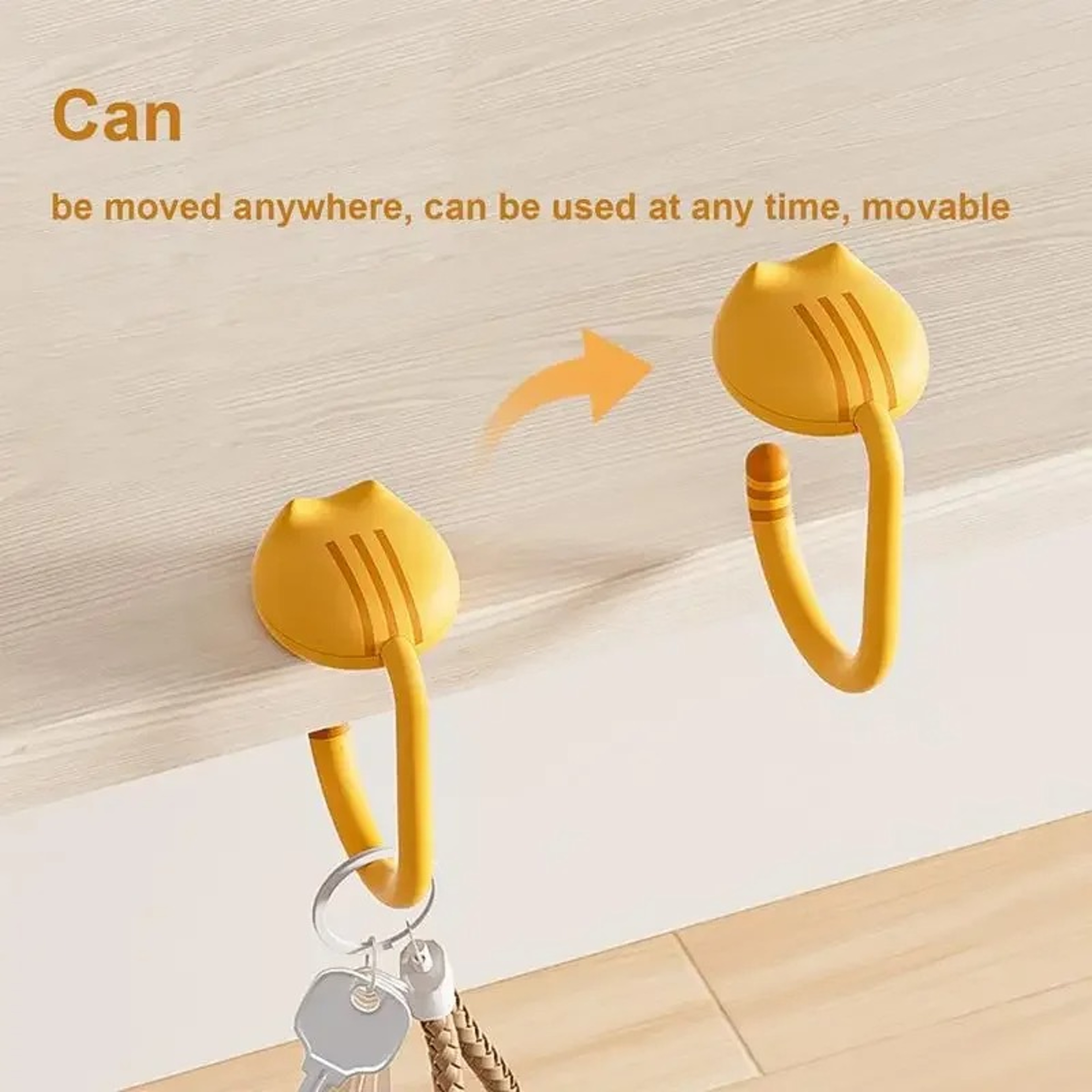 Cute Cat Tail Purse Hook Portable Multifunctional Table Purse Bag Hook Space Saving For Home  Schoo 4