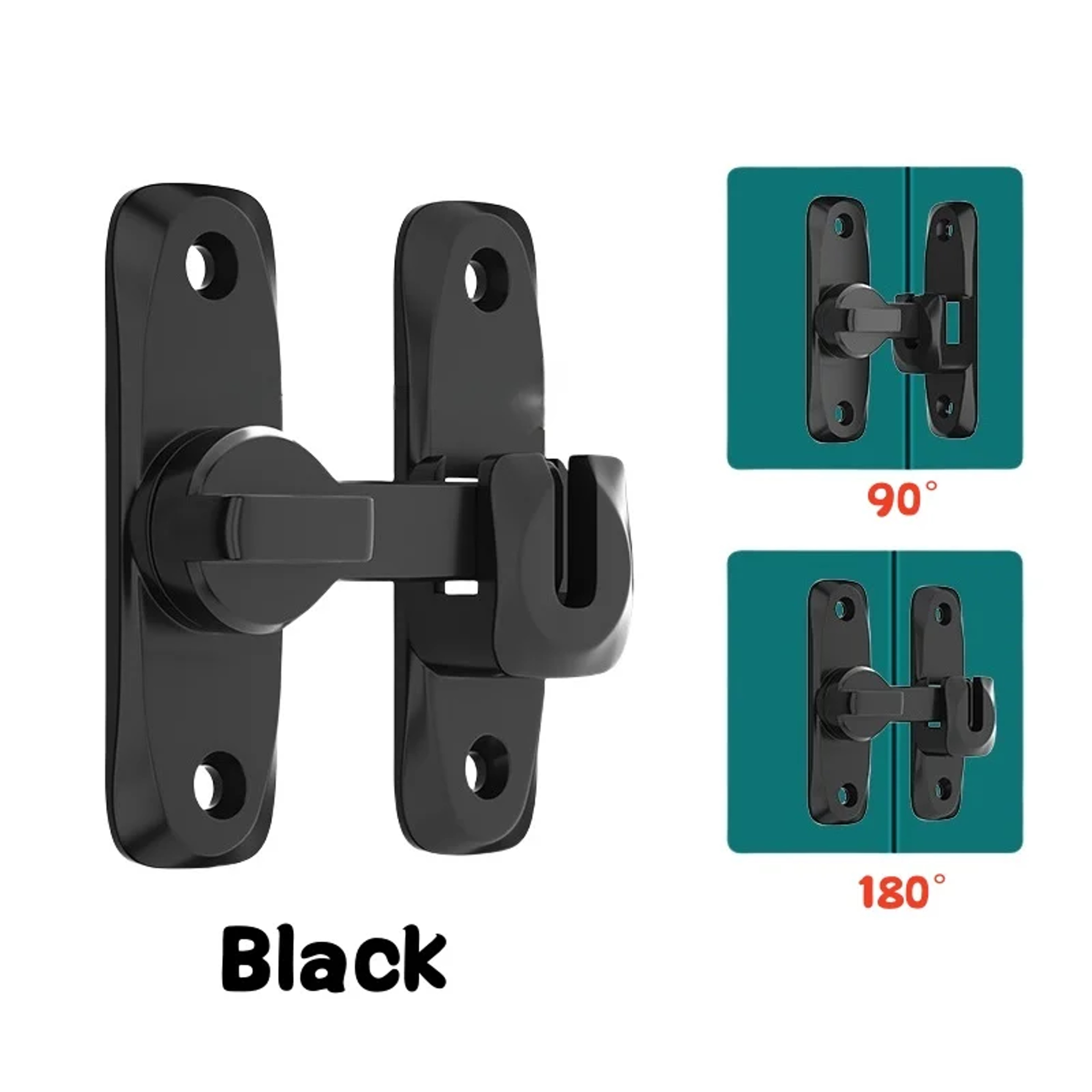 Heavy-Duty Flip-Up Door Latches, Degree Door Lock, Home Security Sliding Door Latch, Anti-theft Zinc Alloy Doors Bolts – view 8
