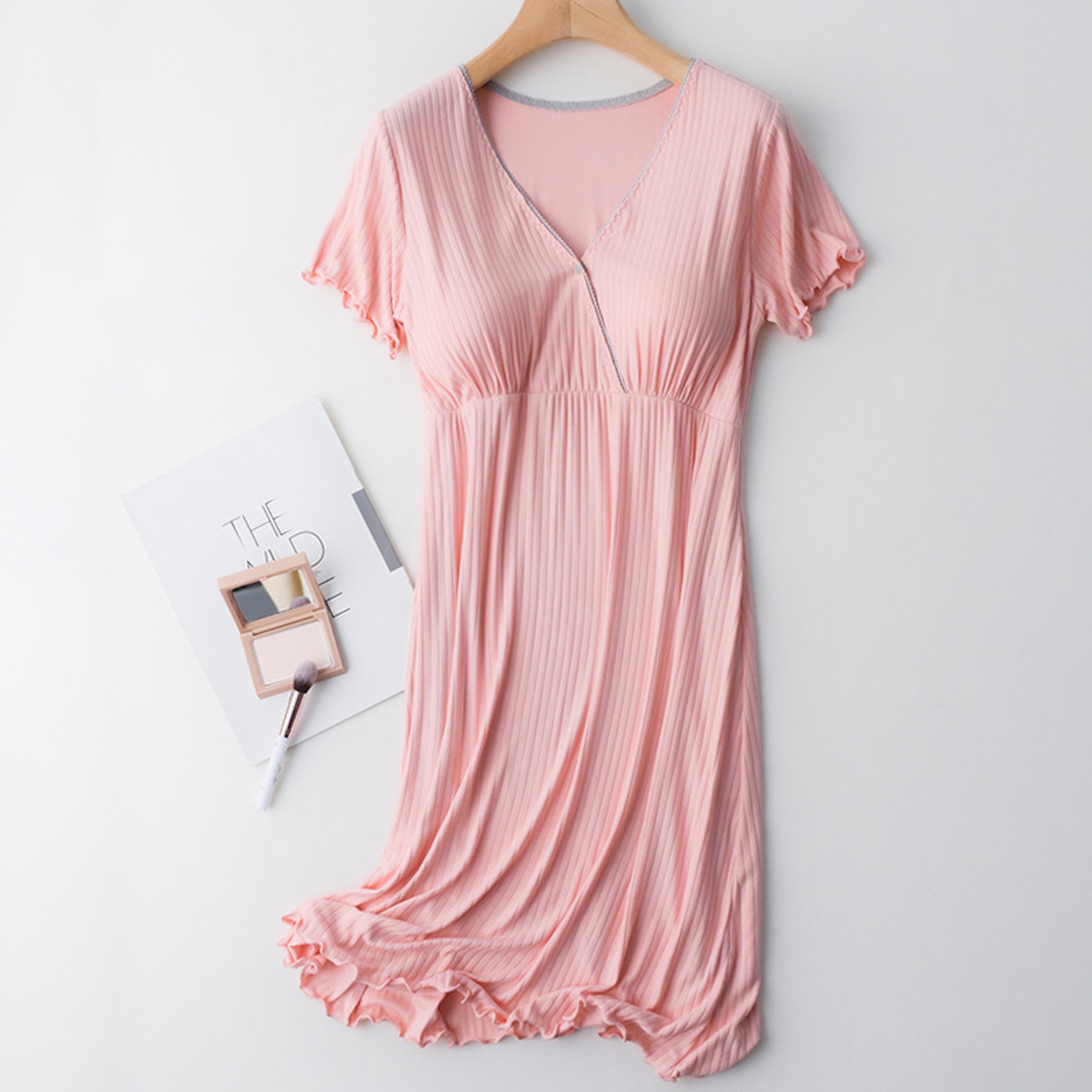Modal Maternity Clothes Breastfeeding Nightgowns Nursing Sleepwear Loose Fitting Breast Feeding Paj 9
