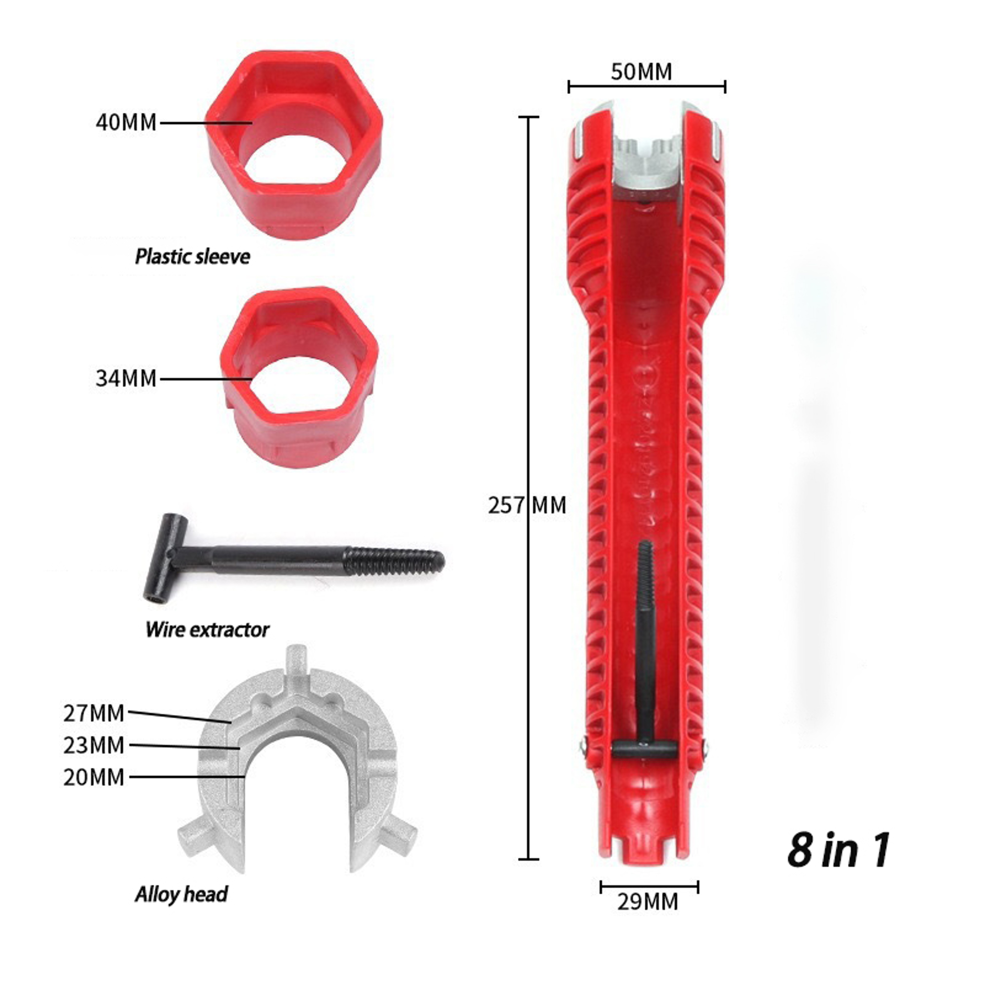 Multifunctional Sink Wrench Water Pipe Faucet Repair Tool Plumbing Spanner For Bathroom Installatio