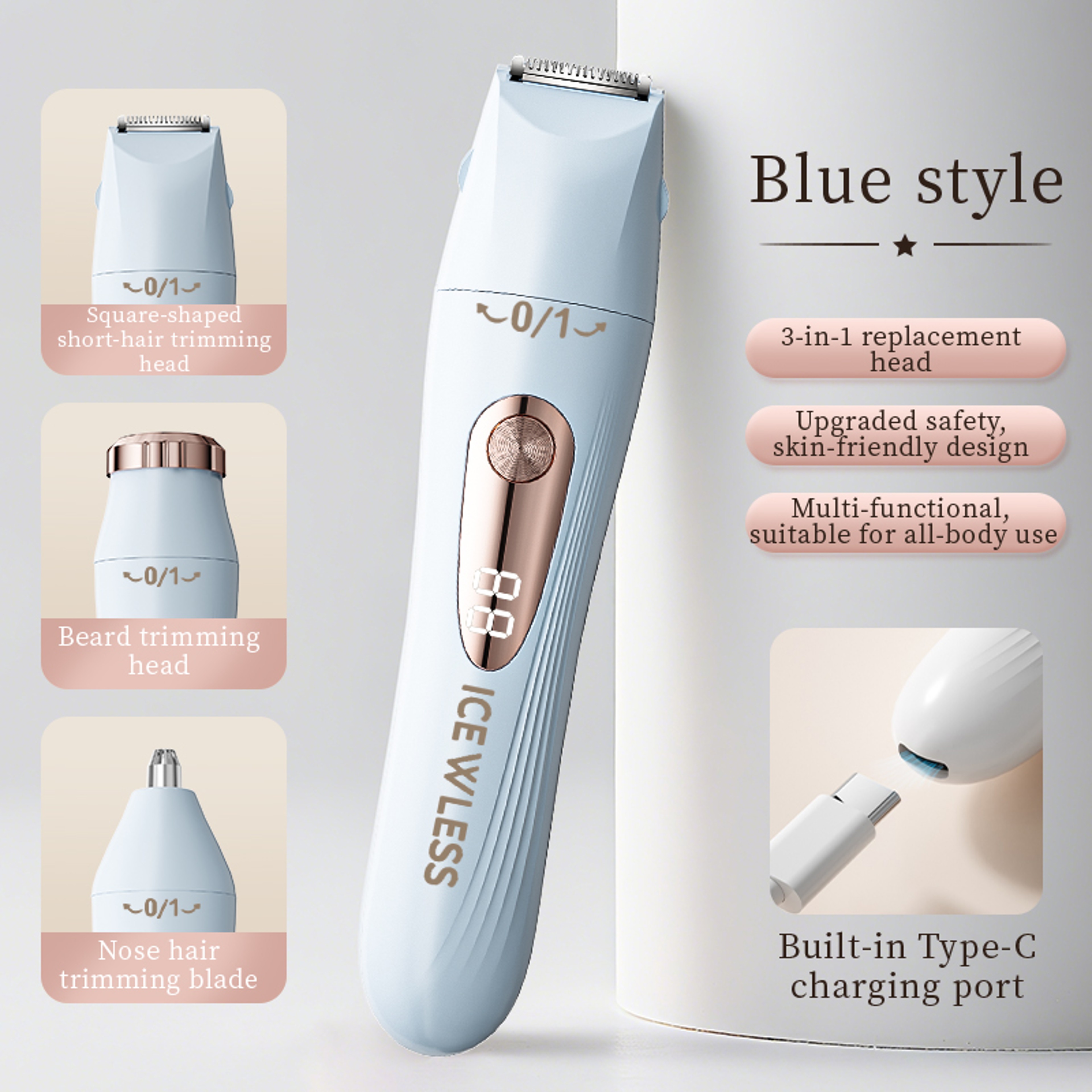 Women Electric Shaver Painfree Portable Bikini Trimmer Facial Shaver For Body Underarms And Legs Re 7