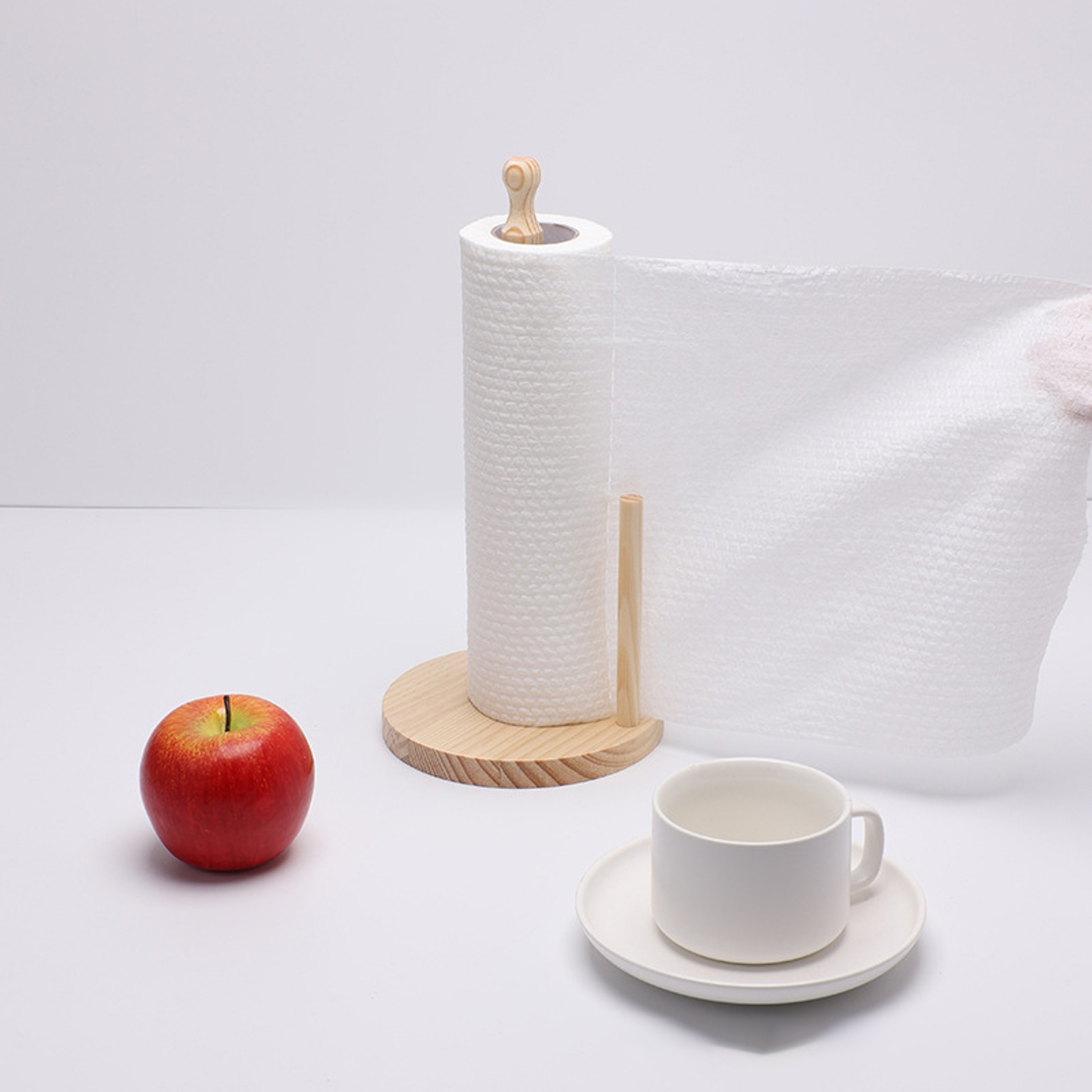 Fashionable Solid Wood Dining Table Tissue Holder Wooden Household Storage Roll Paper Holder Vertic