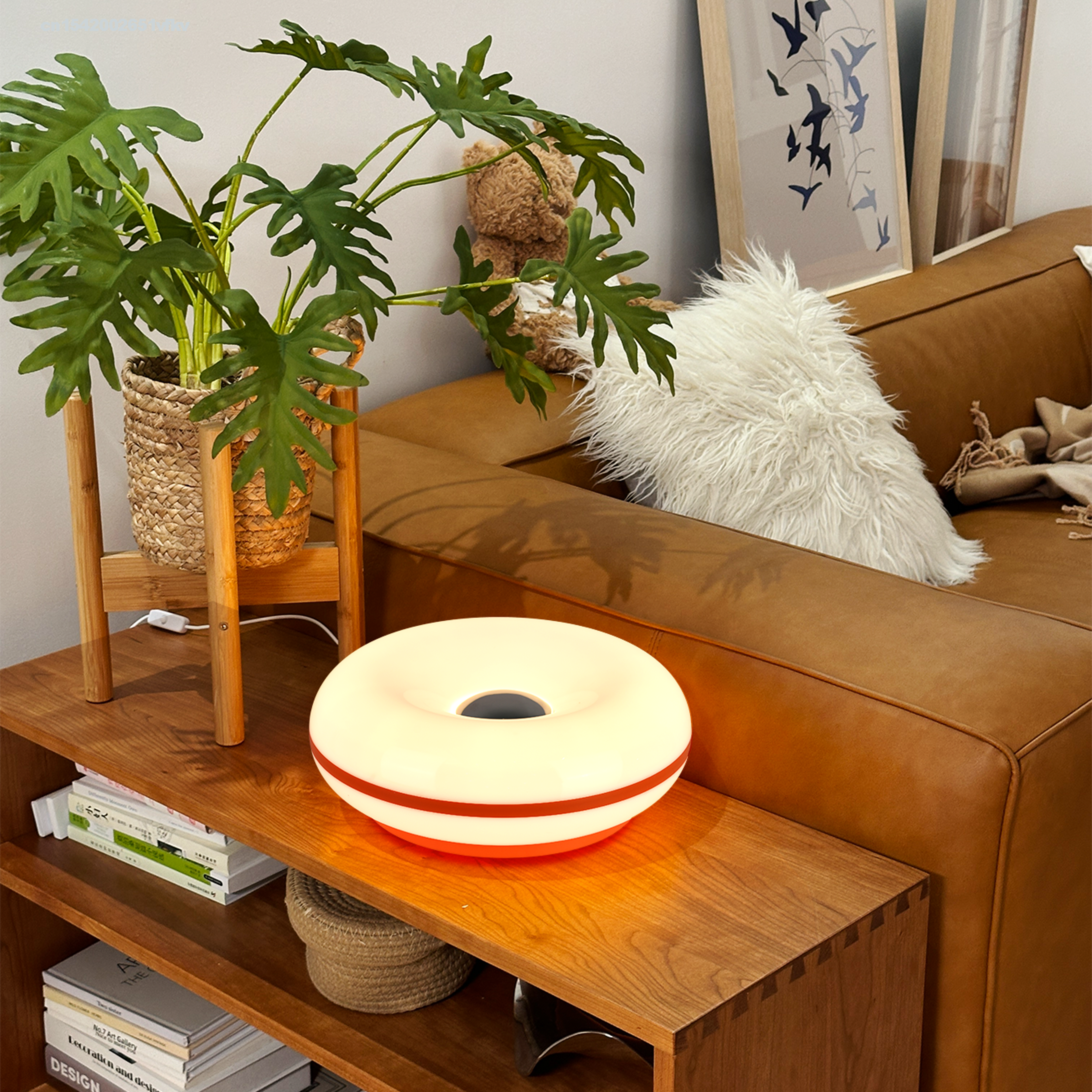 USB Plug Table Lamp Bedroom Bedside Lamp Donut Ambient Light For Living Room Dining Room Decoration 4