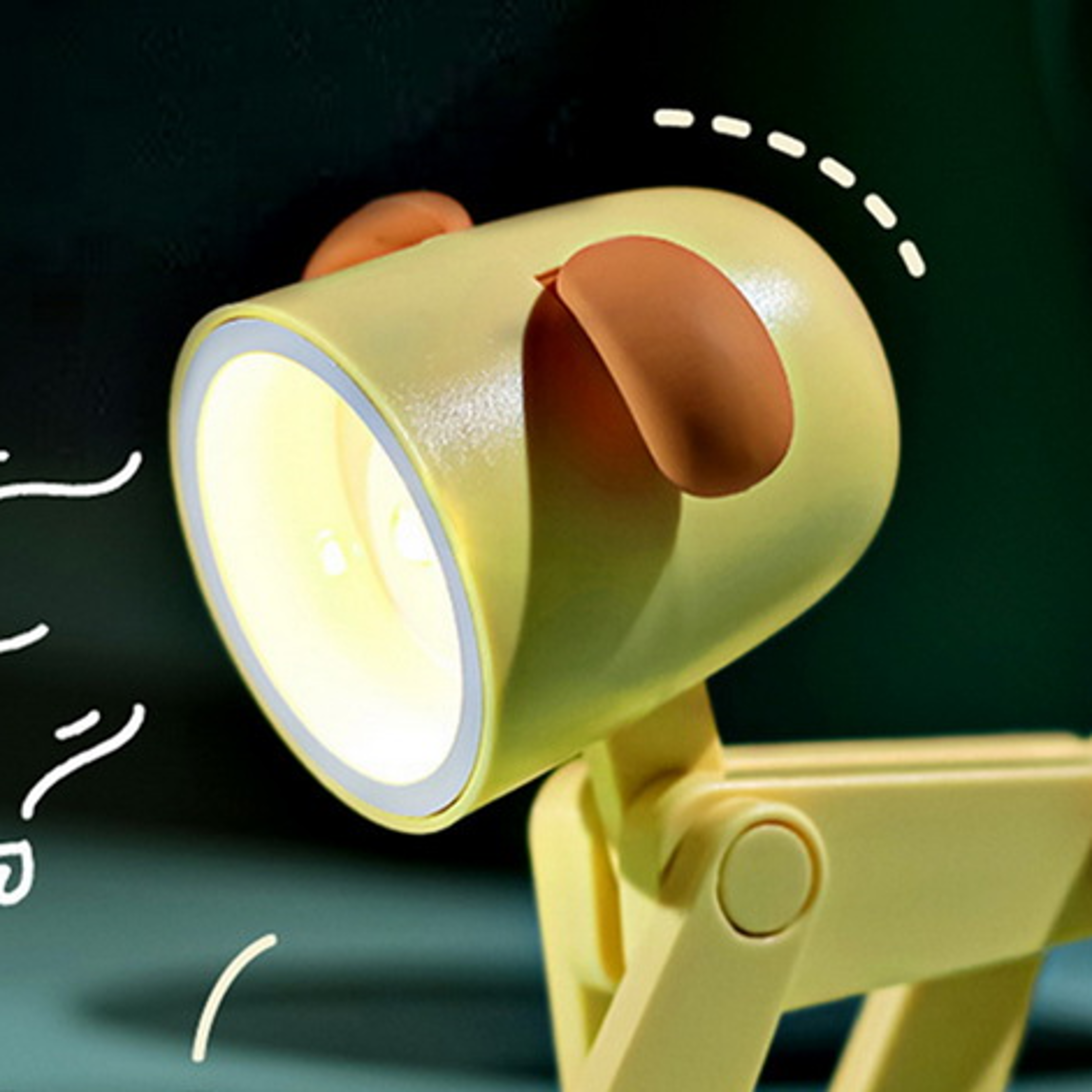 LED Night Light Mini Folding Desk Lamp Cute Pet Lights Dog Deer Portable Night Light Student Livi
