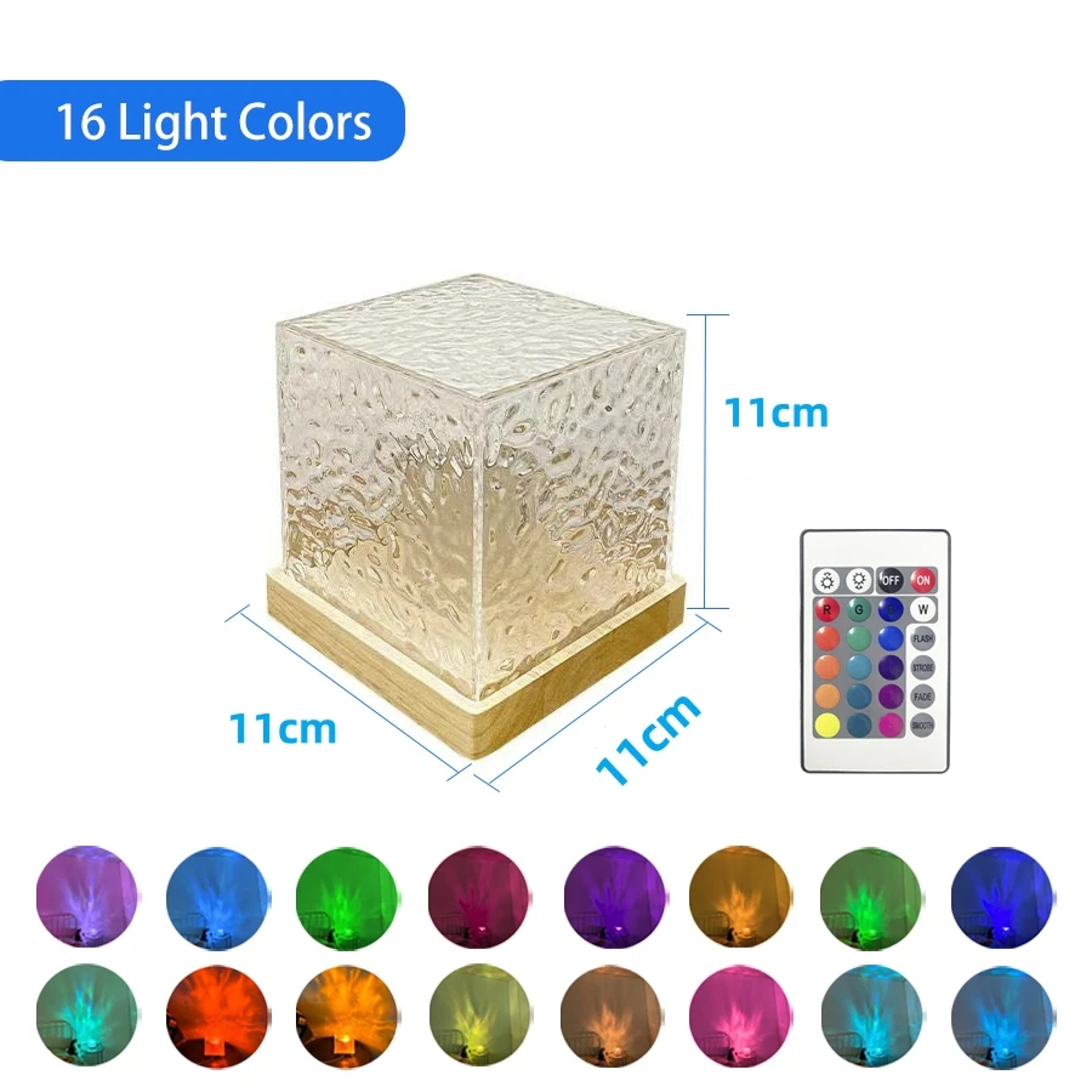 Dynamic Rotating Water Ripple Projector Night Light Changing RGB Lamp Remote Control Dimmable Table 6