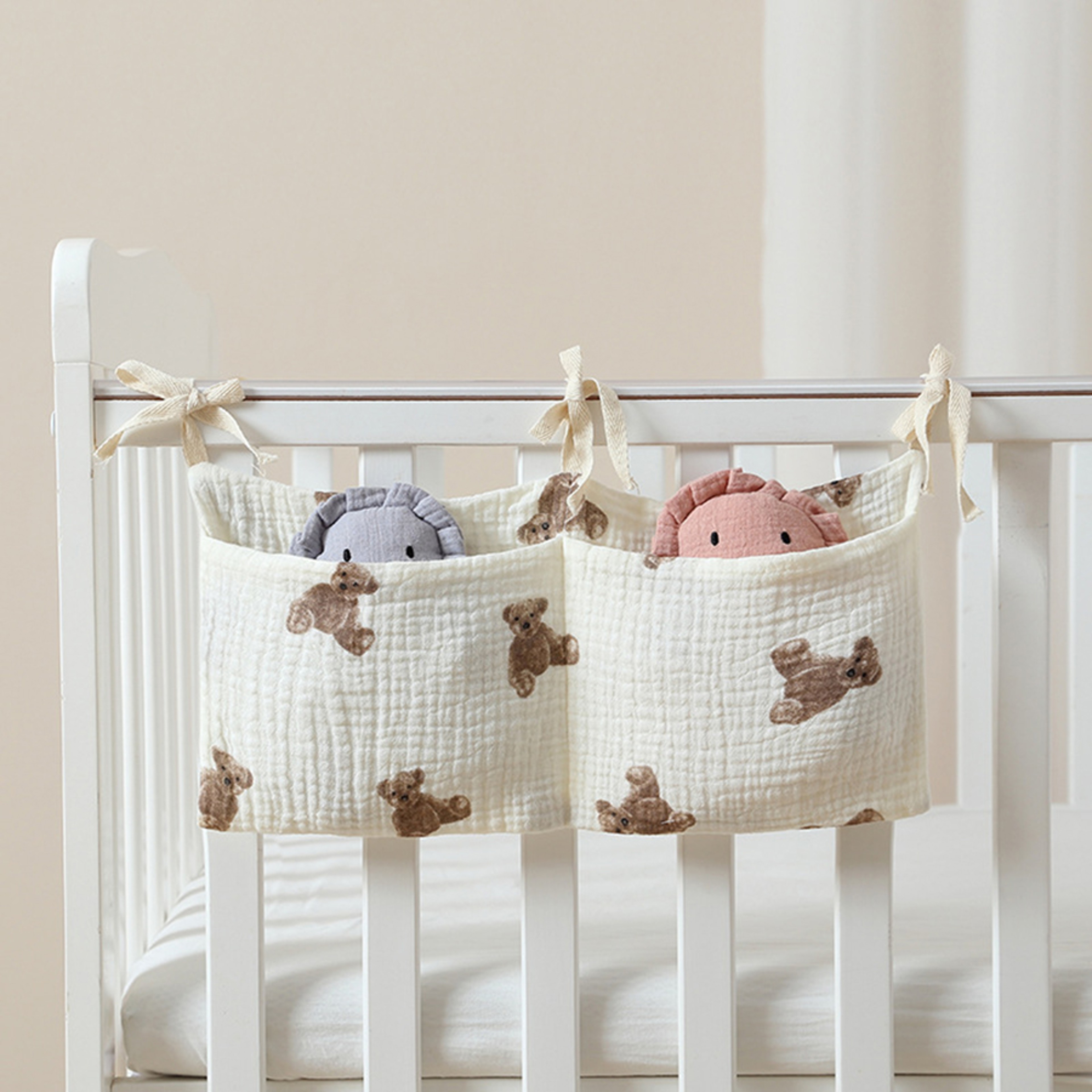 Baby Diaper Bag, Multi-functional Crib Storage Bag, Toddler Bed Headboard Organizer, Kids Bedding Accessories – view 12