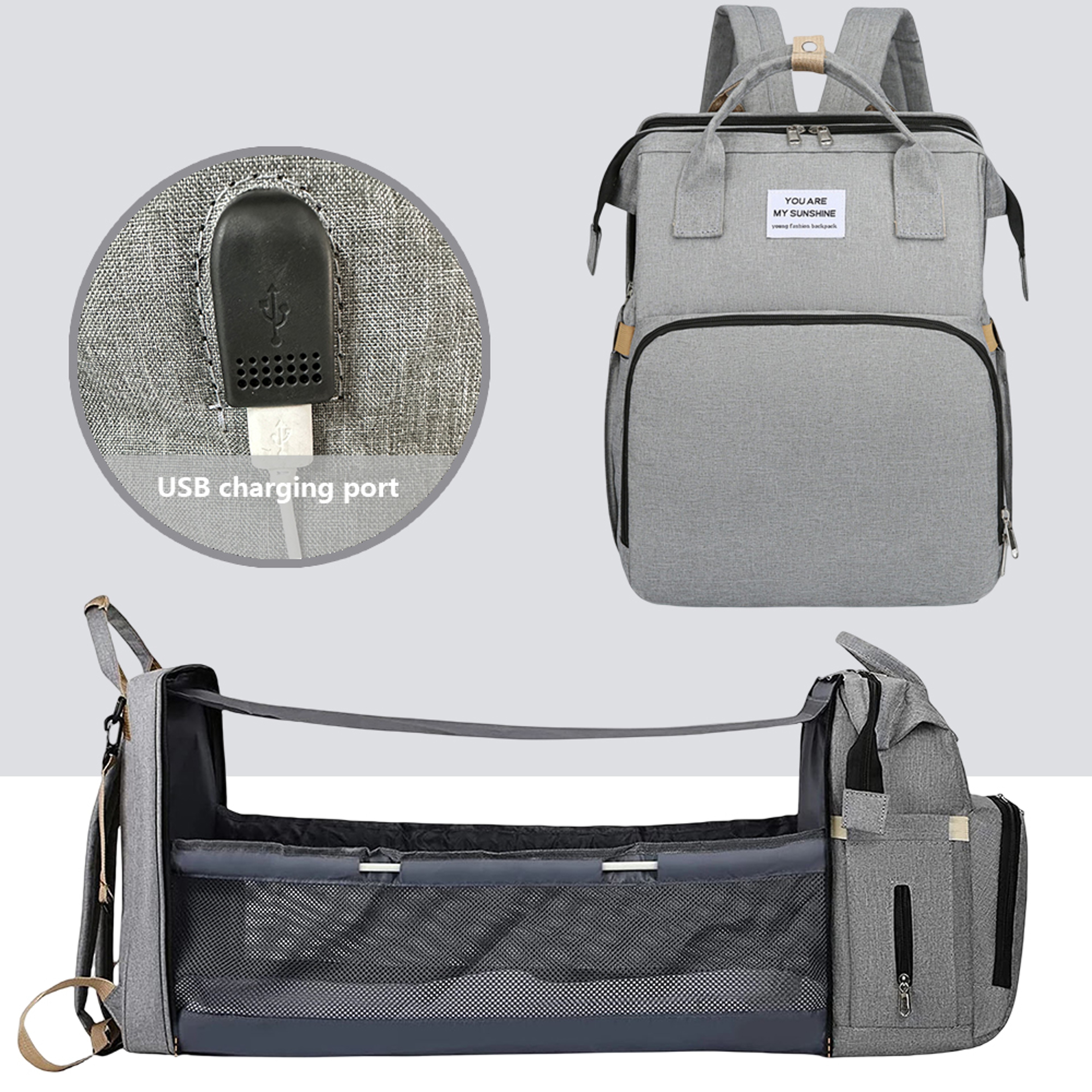 Folding Mommy Bag Lightweight Portable Folding Crib Bed Largecapacity Baby Backpack Female Mommy Ou 8