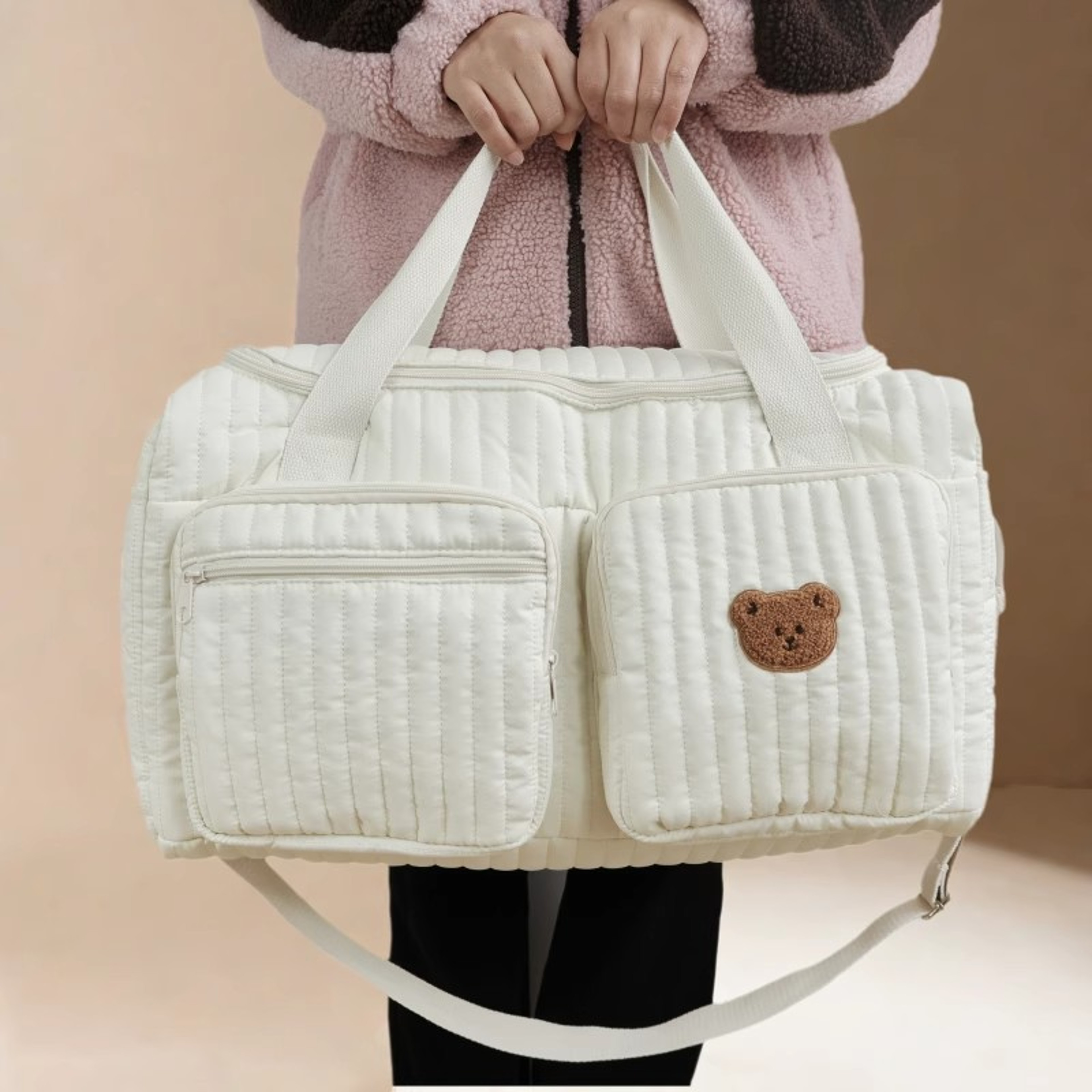 Large Capacity Mommy Bag for Women, Totes Baby Diaper Nappy Bags, Shoulder Cotton Ladies Maternity Shopping Bags – view 2