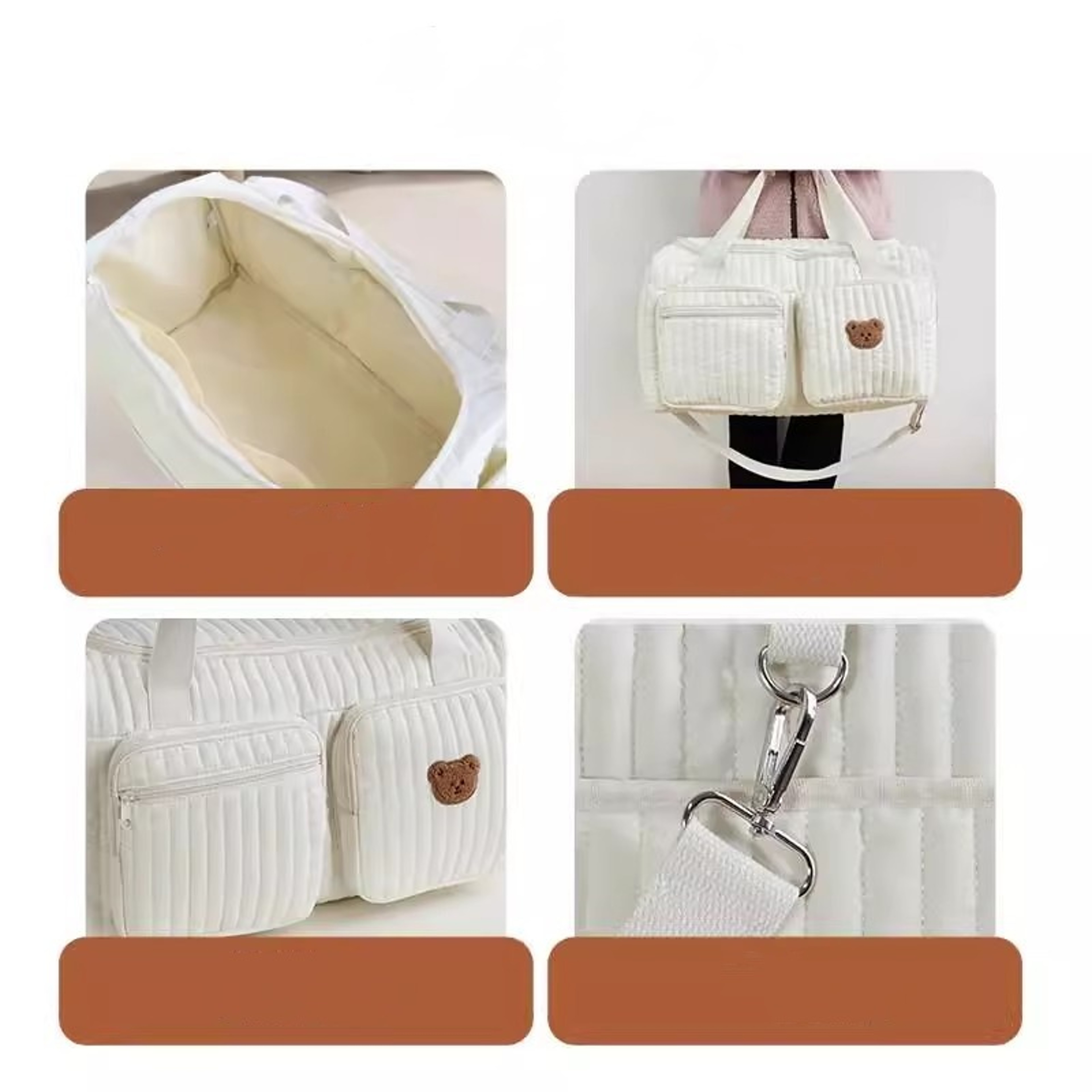 Large Capacity Mommy Bag for Women, Totes Baby Diaper Nappy Bags, Shoulder Cotton Ladies Maternity Shopping Bags – view 4