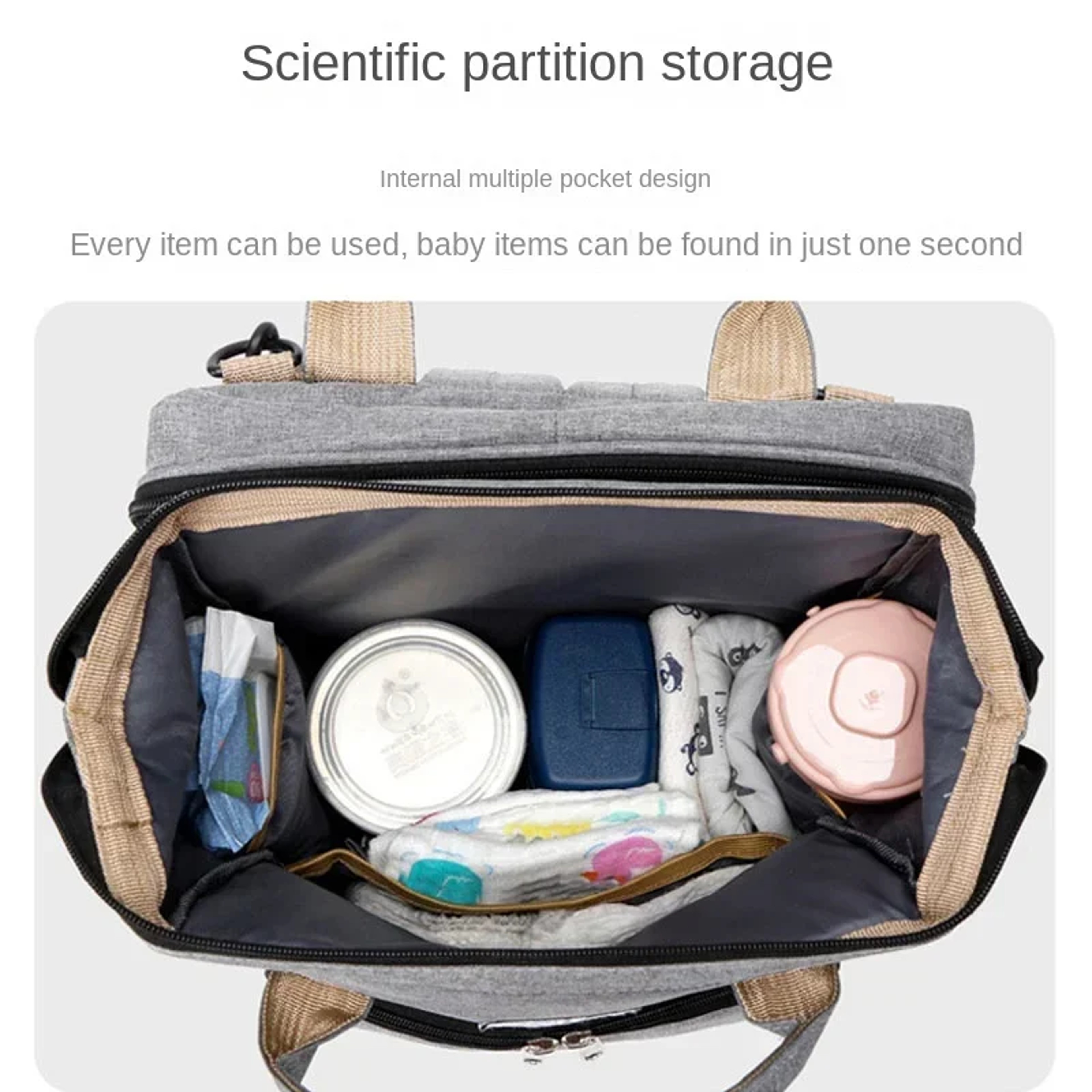 Mommy Diaper Bags Baby Bed, Large Capacity Backpacks, Convenient Nursing Bags with Changing Mat, Milk Bottle Nappy Bags – view 5