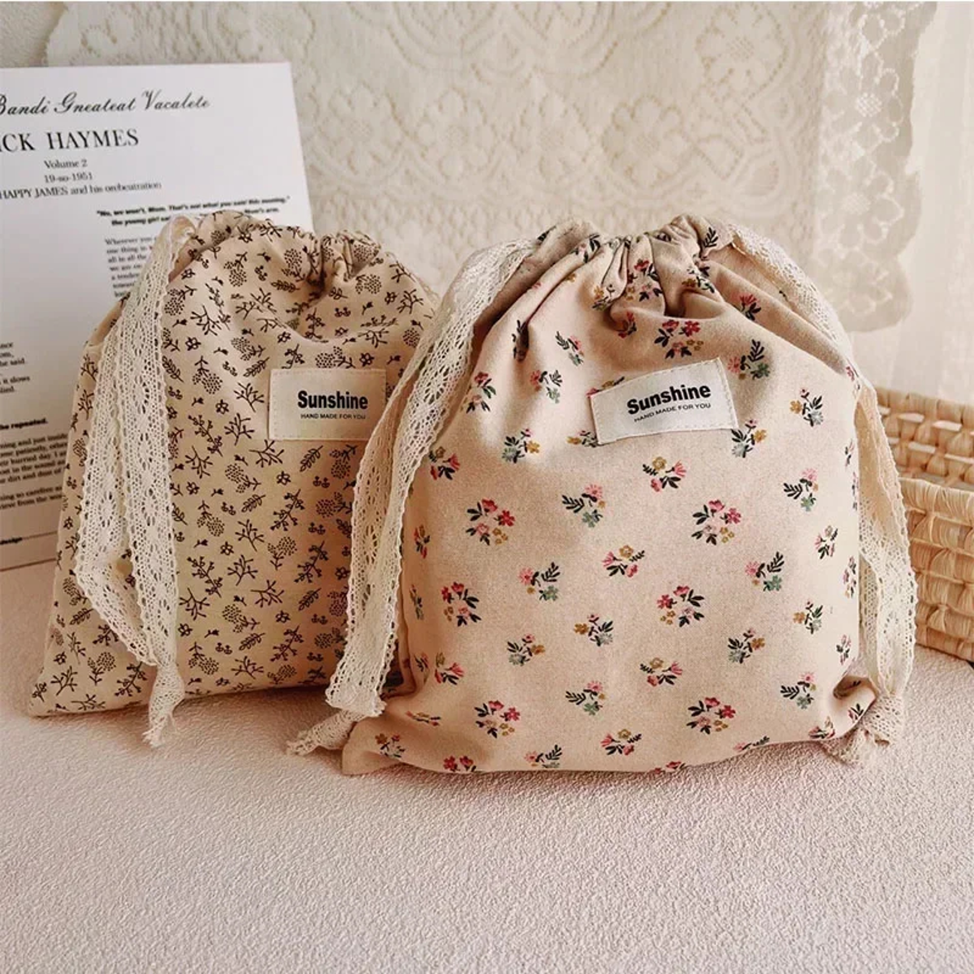 Printed Flower Mommy Bag Baby Diaper Bag With Cotton Nappy String Pocket Stroller Carry Pack For Tr 0
