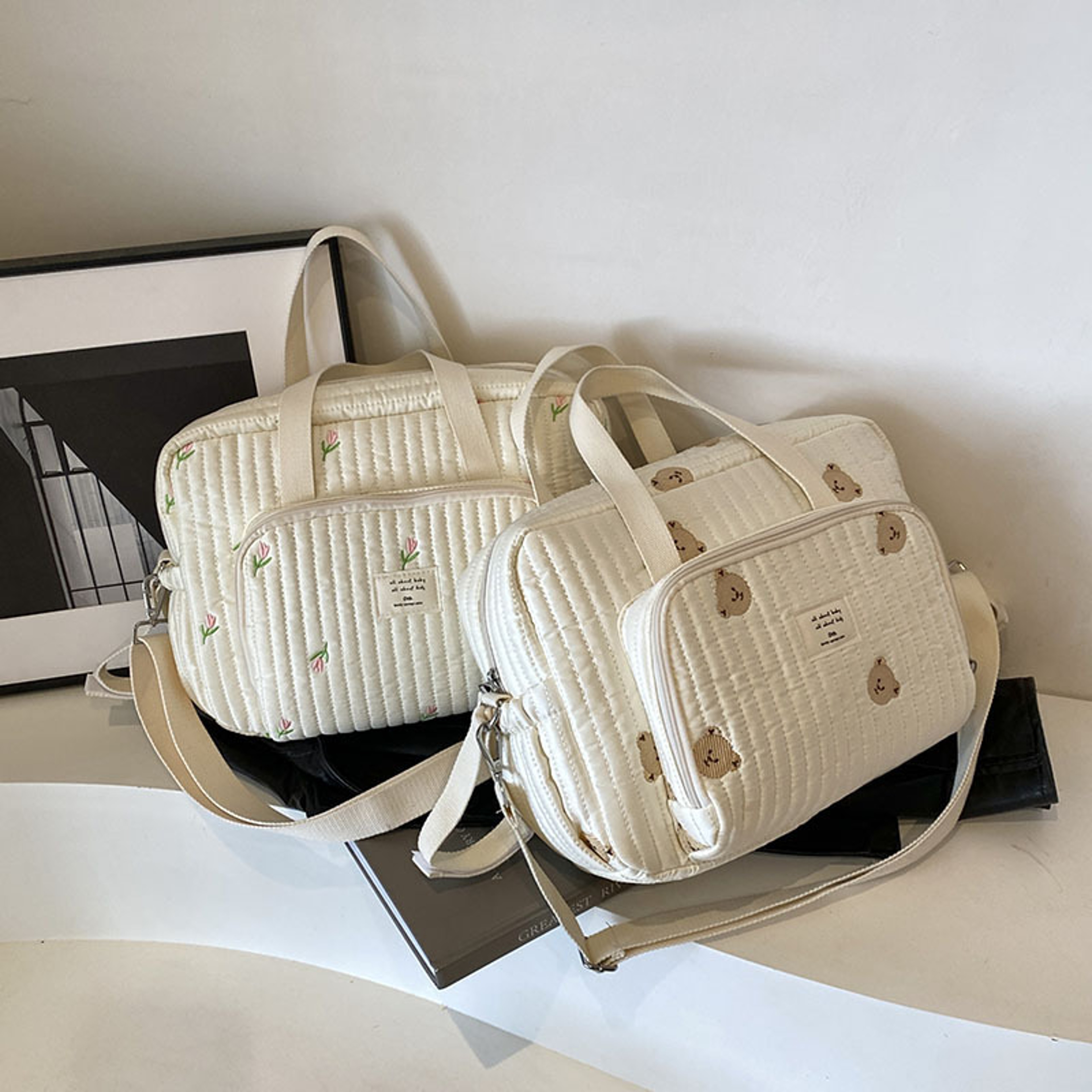 Large Mommy Bag Baby Organizer Maternity Pack Diaper Handbag Embroidered Women Shoulder Cross Body  1