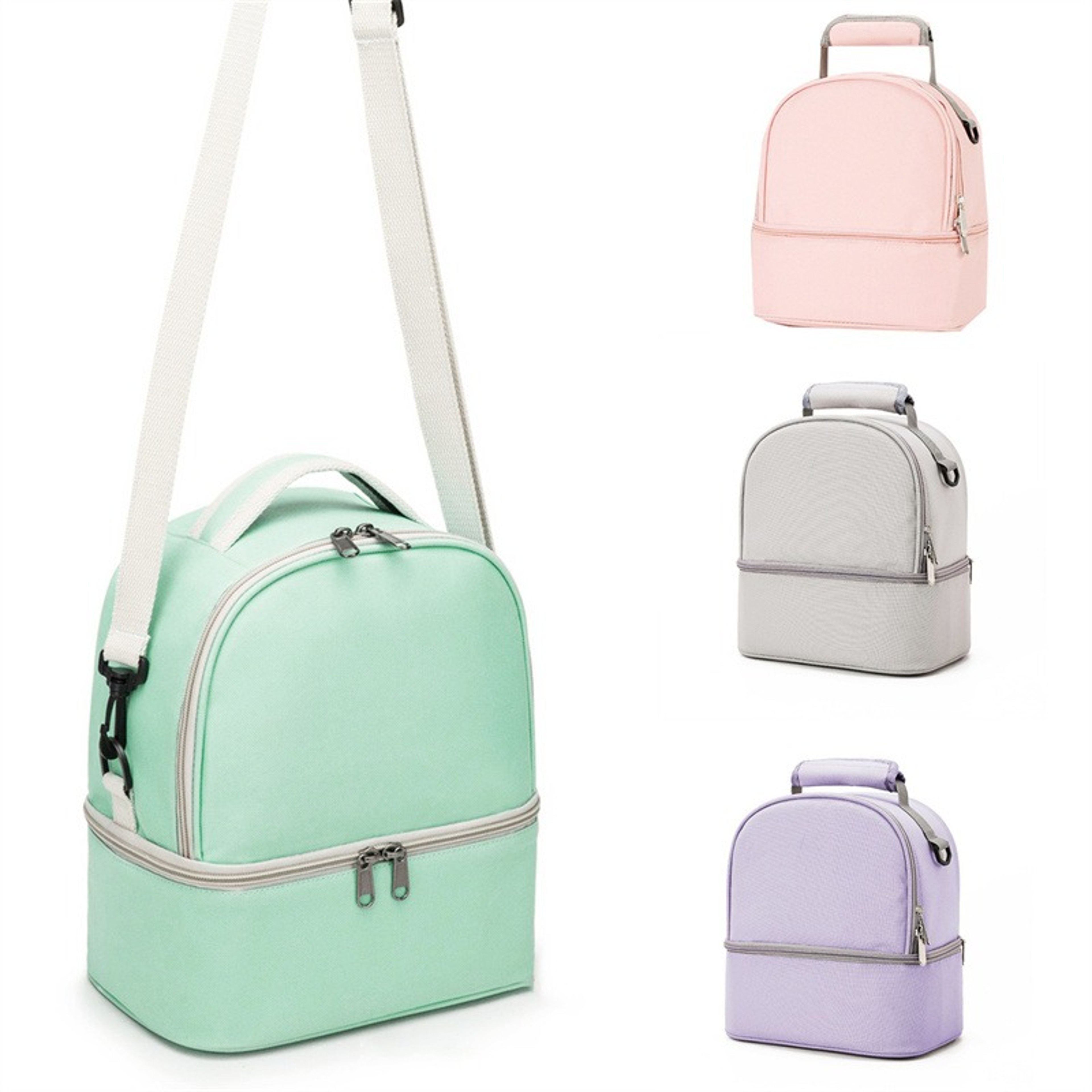 Fashion Insulation Double Layer Pack Solid Color Large Capacity Mommy Bag Travel Picnic Portable Fo 0