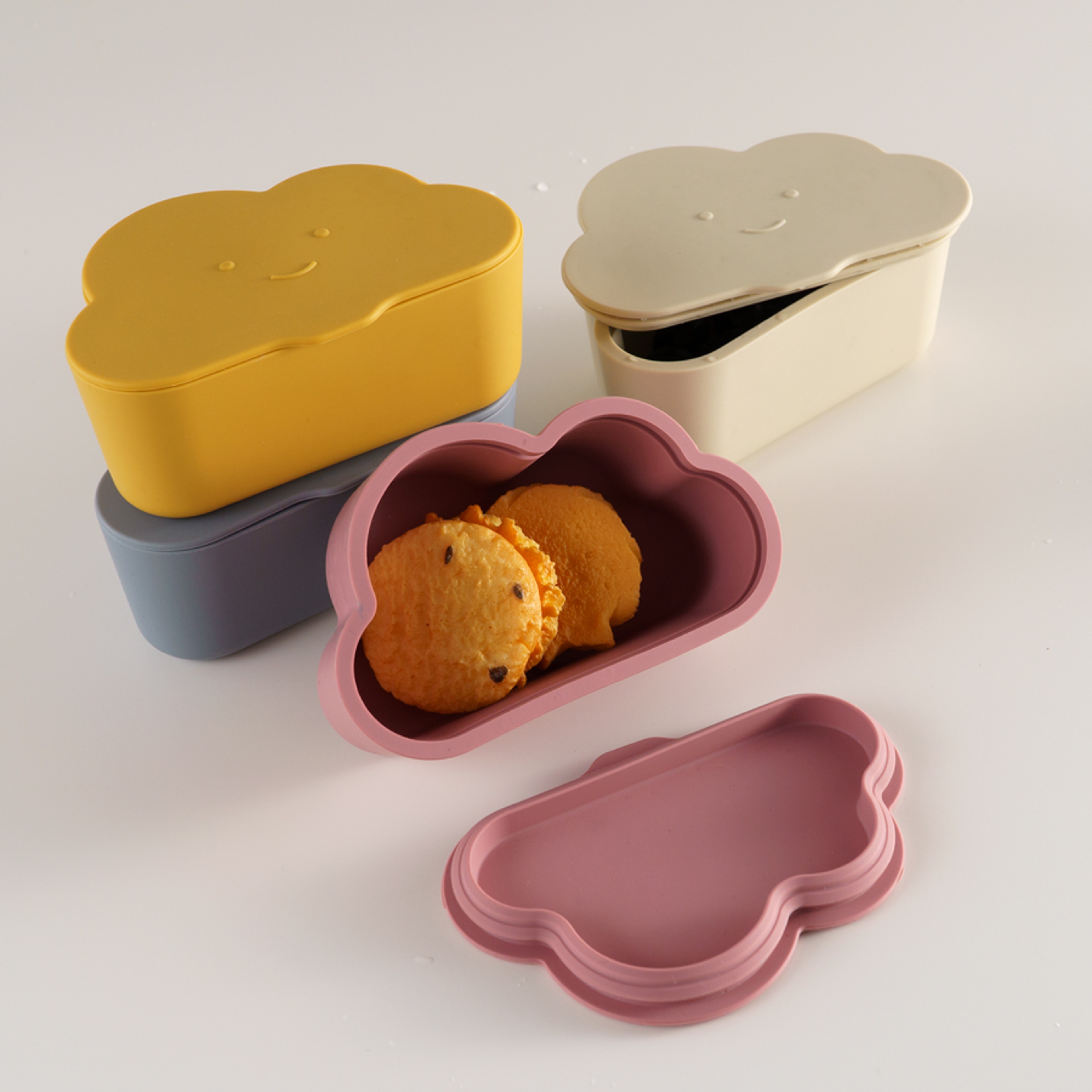 Silicone Baby Snack Box, Kids Solid Color Silicone Food Box, Baby Portable Feeding, Snack Container, Baby Stuff – view 4
