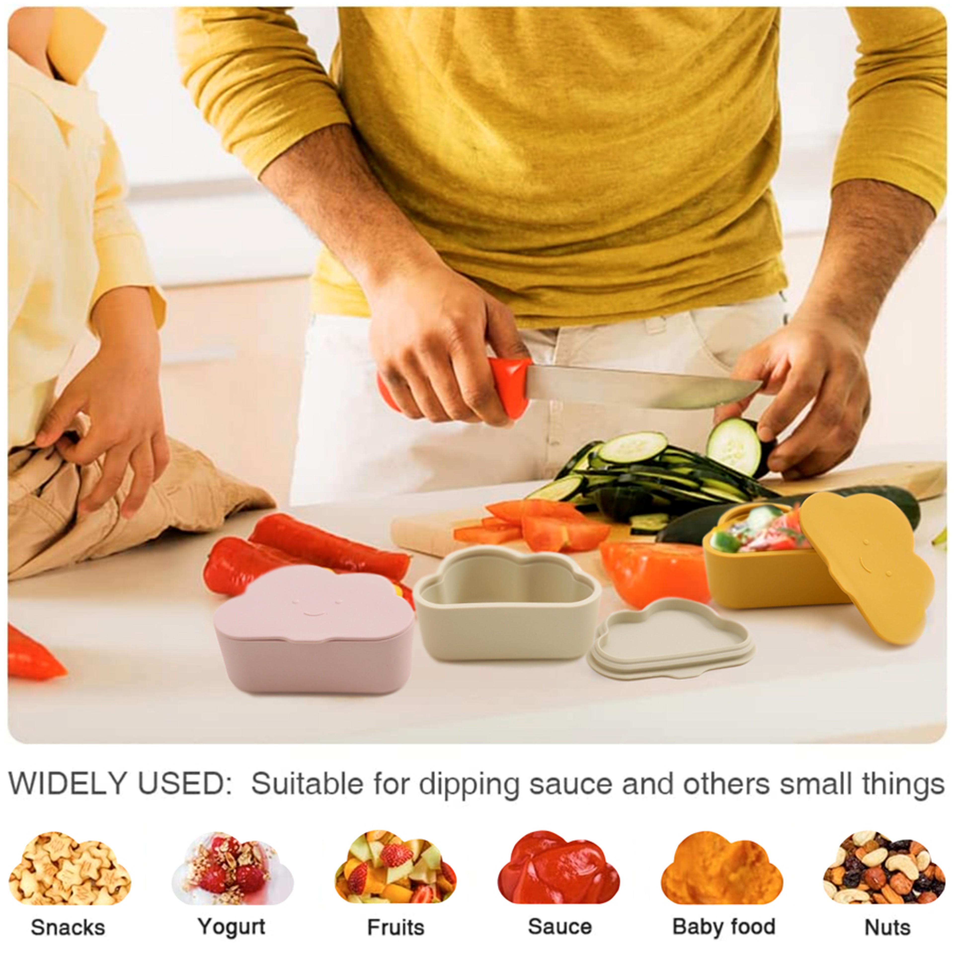 Silicone Baby Snack Box, Kids Solid Color Silicone Food Box, Baby Portable Feeding, Snack Container, Baby Stuff – view 6