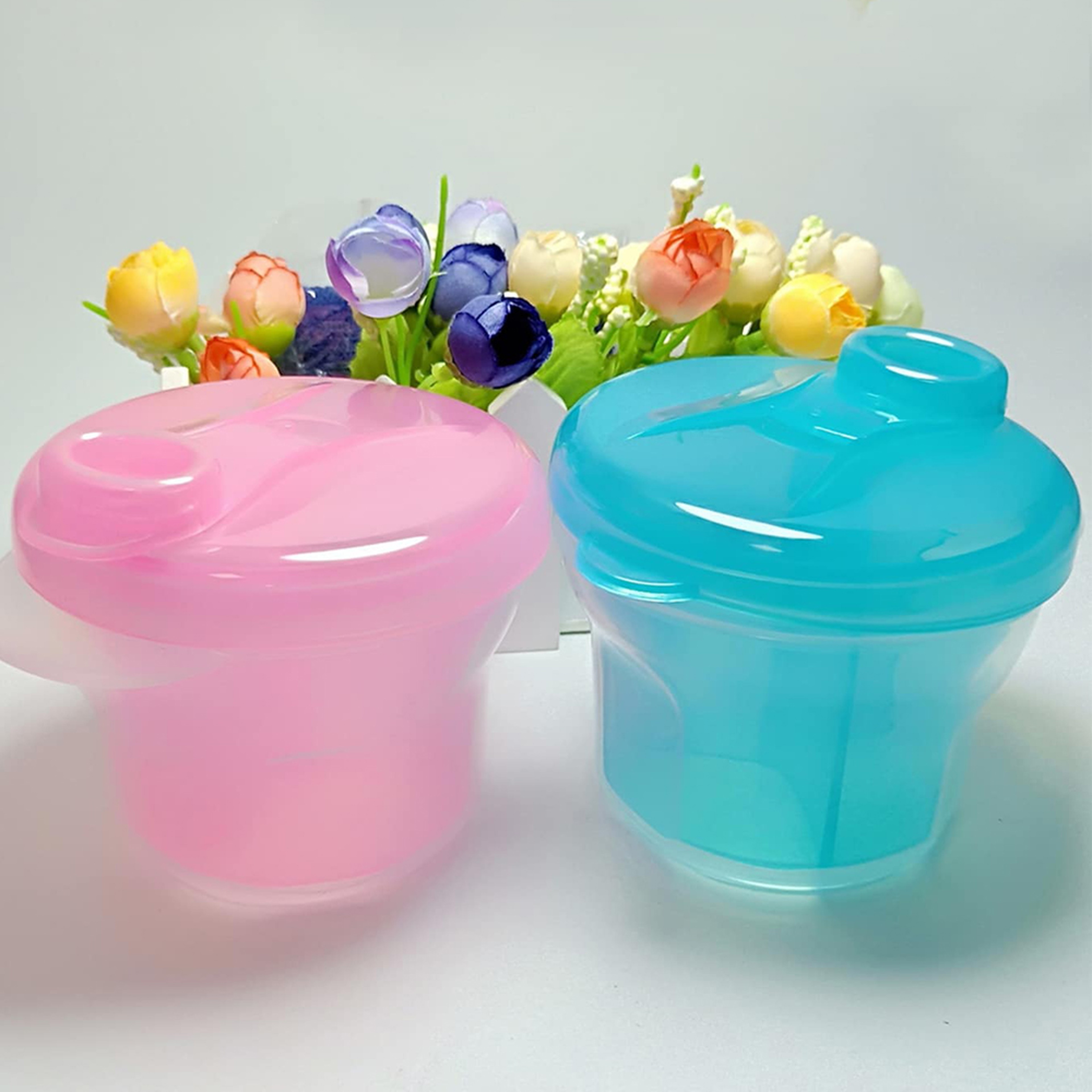 Rotating Double Layers Baby Milk Powder Container Portable Travel Snack Box Baby Formula Dispenser  0