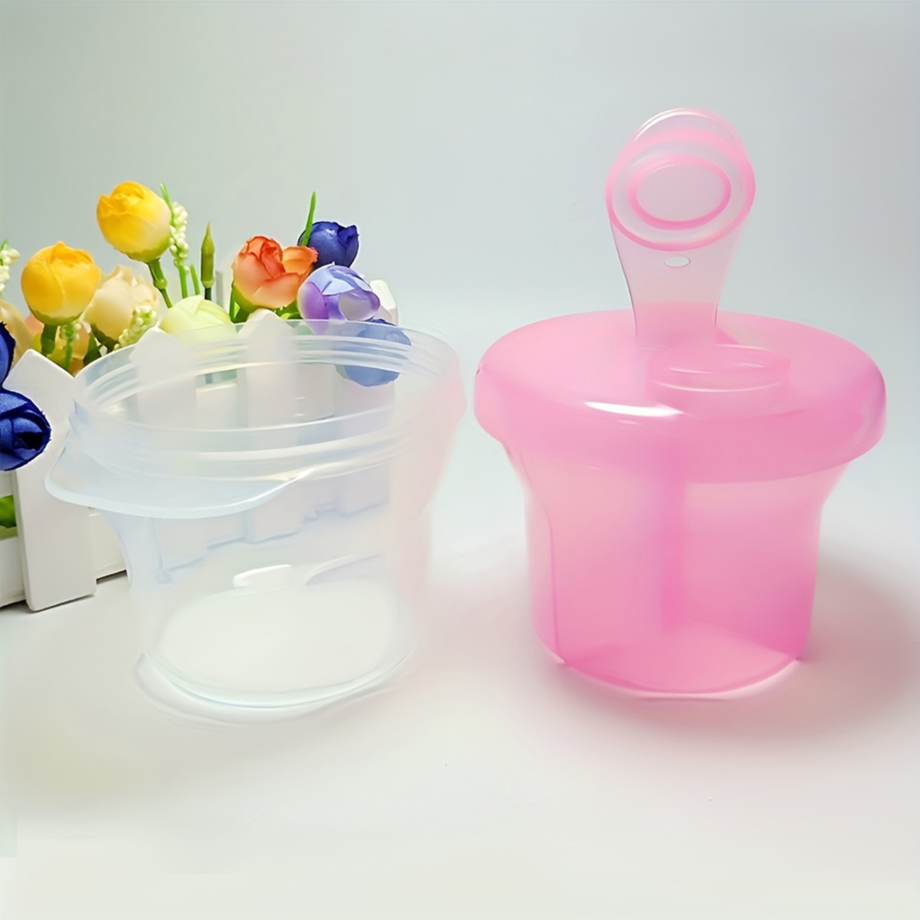 Rotating Double Layers Baby Milk Powder Container Portable Travel Snack Box Baby Formula Dispenser  2