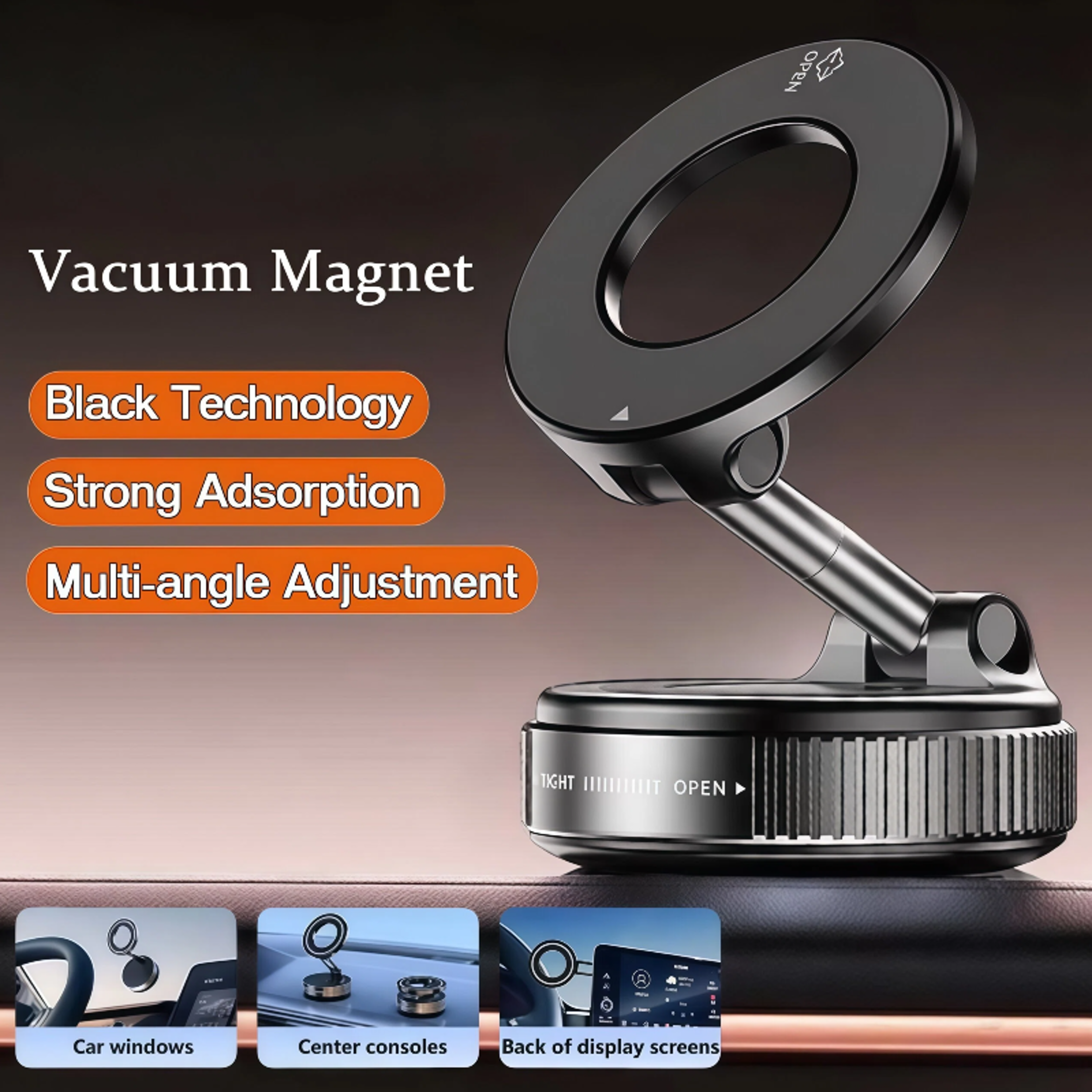 Vacuum Strong Magnetic Car Phone Holder Foldable 360 Adjustable Design Universal CarDeskBathroom Mo 2