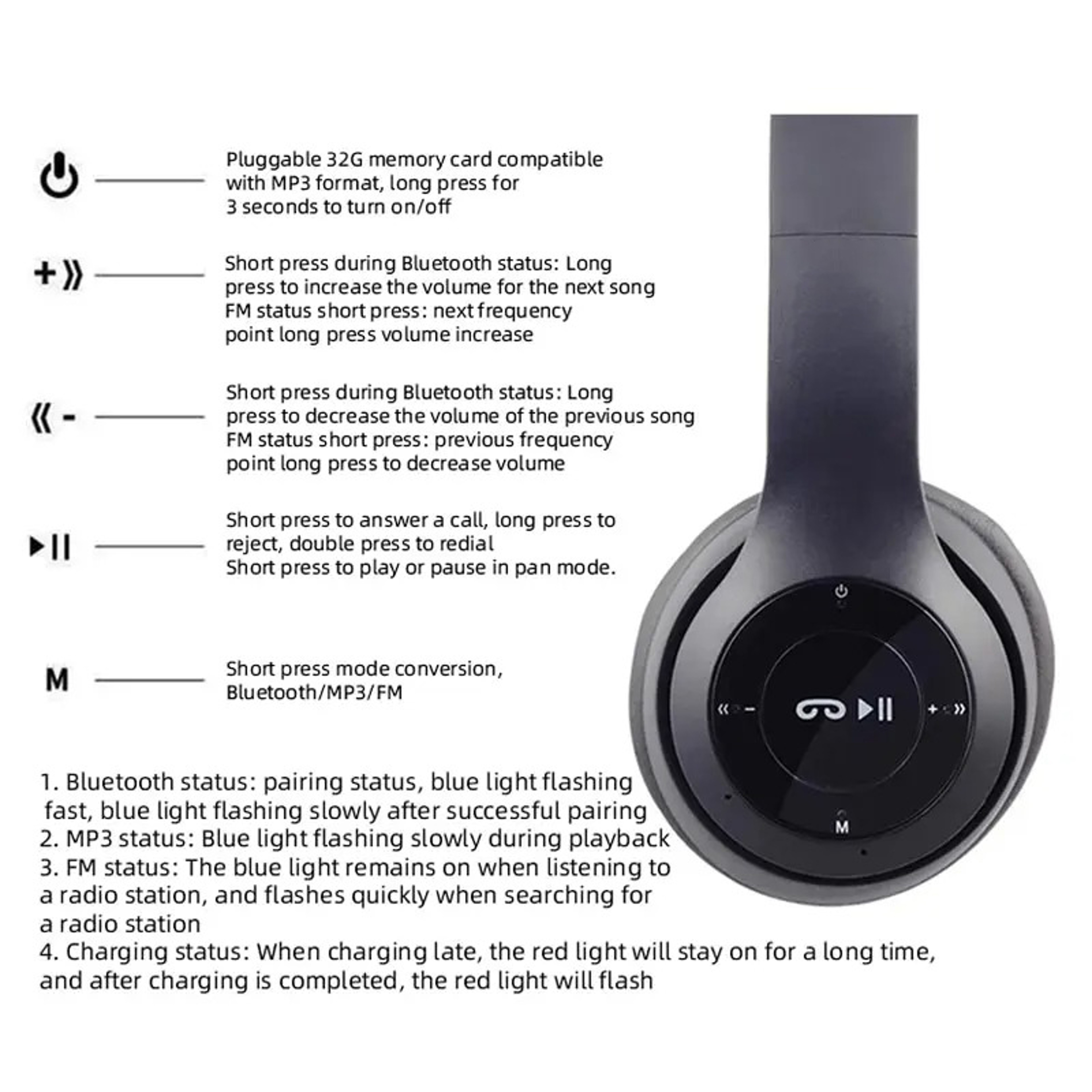 Air Bluetooth Stereo Headphone, Bluetooth Earphone Music Sport Headset with Mic, Wireless Headset for Sports & Music – view 6