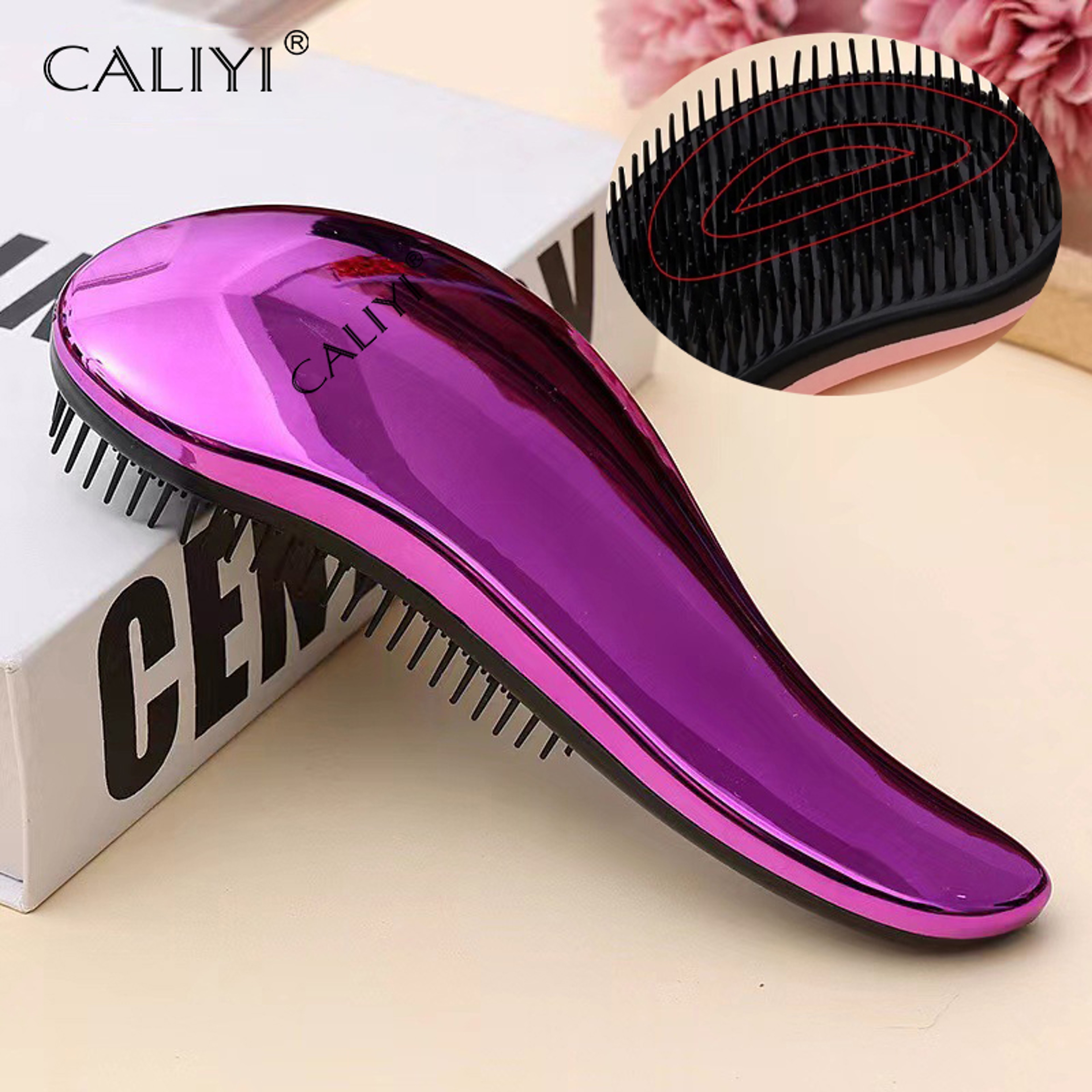 Mango Smooth Hair Comb Brush, Professional Paddle Detangling Brush for Curly, Thick Hair, Wet & Dry Use – view 1