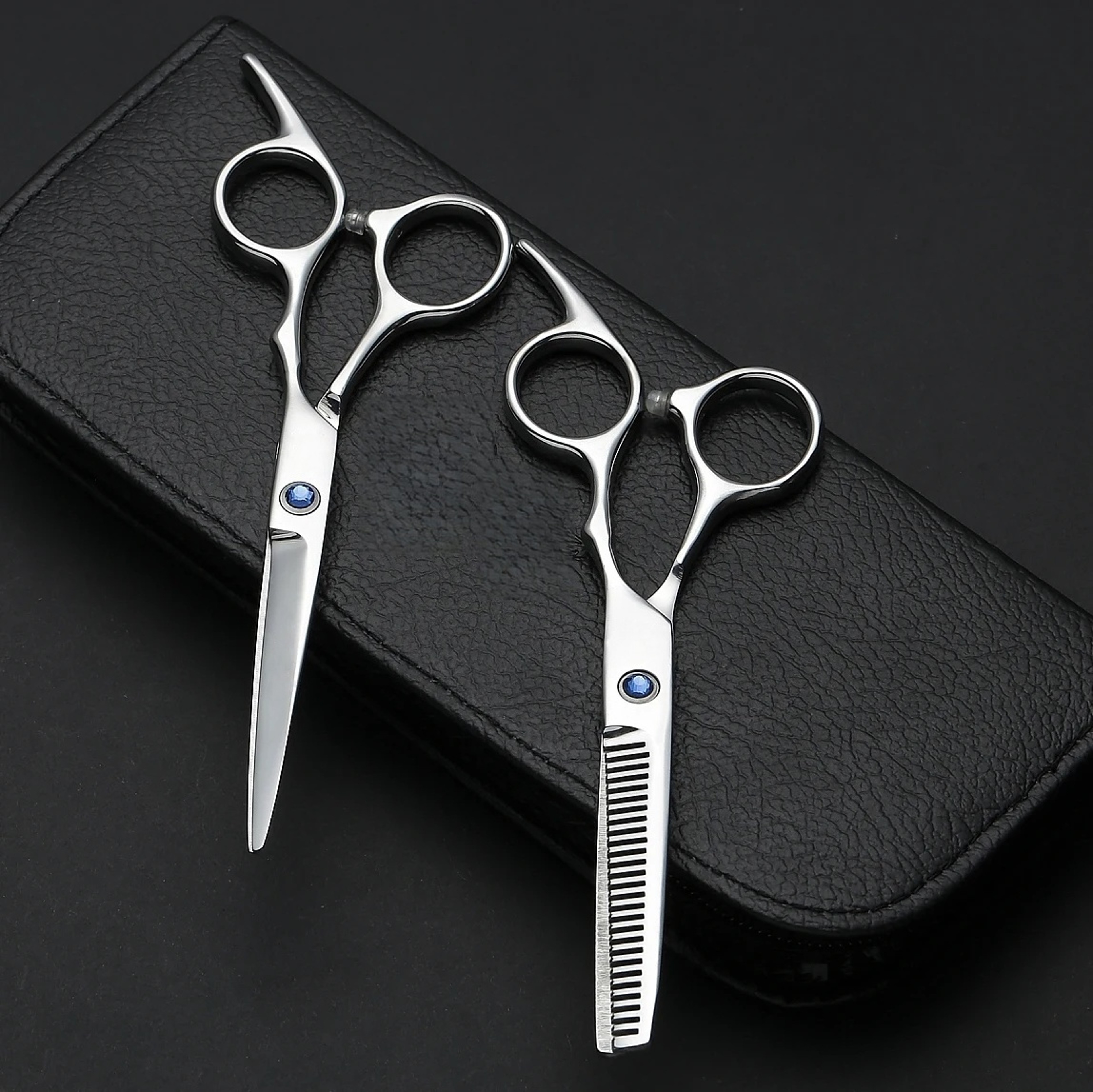 Professional Barber Hair Cutting Scissors Thinning Shears Kit, Stainless Steel Texturing Salon Razor Edge Scissor – view 4